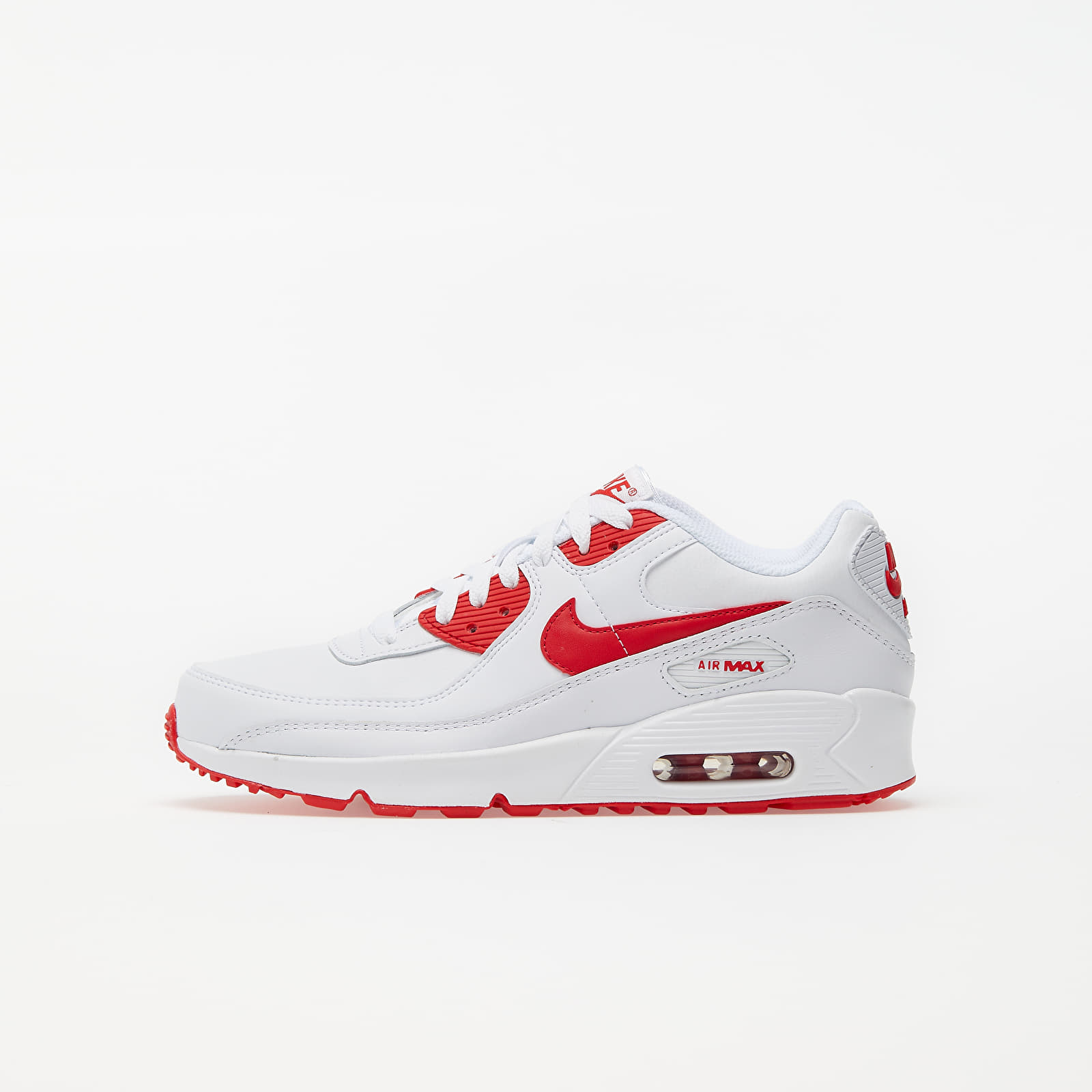 Nike Air Max 90 Leather (GS) White/ Hyper Red-Black