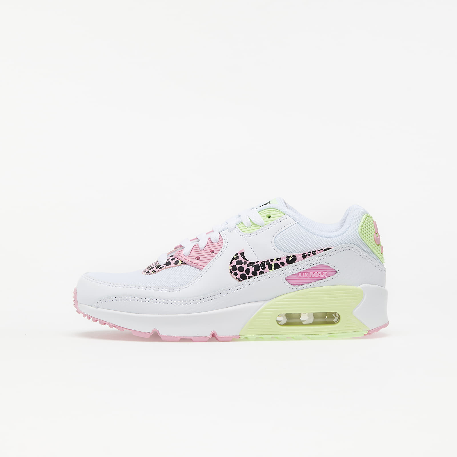 Nike Air Max 90 GS White/ Pink Rise-Pink Rise-Barely Volt 83725