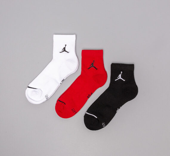 Чорапи Jordan Everyday Max 3 Pair Ankle Socks Black/ White/ Gym Red 50343_XL