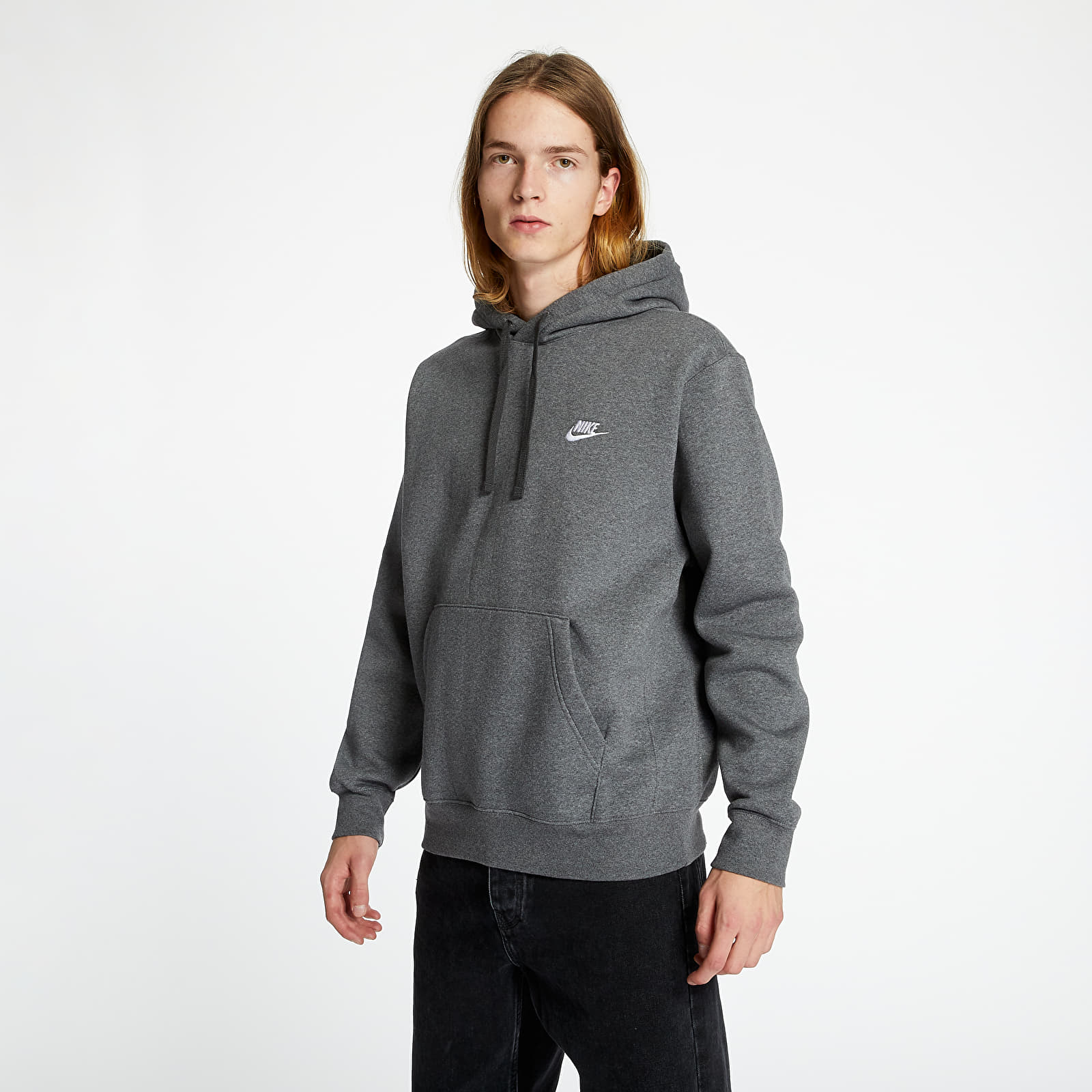Суичъри и пуловери Nike Sportswear Club Fleece Pullover Hoodie Charcoal Heathr/ Anthracite/ White 85276_XXL