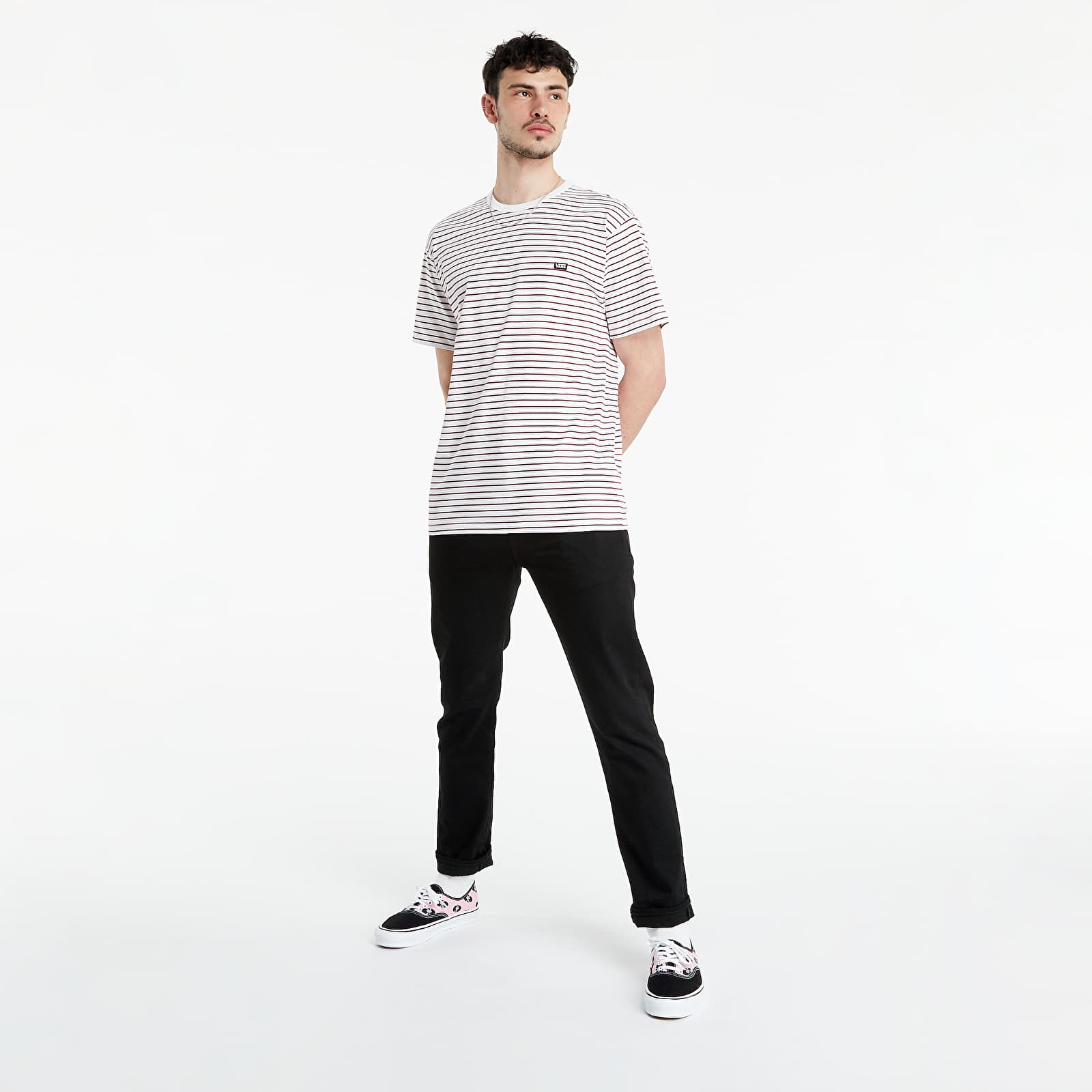 Тениски Vans Off The Wall Stripe SS Tee White/ Rhododendron 102118_XS