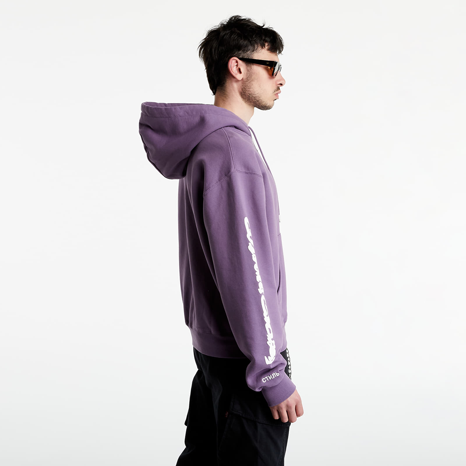 Суичъри и пуловери HERON PRESTON HP Warped Hoodie Purple/ White 113368_XS