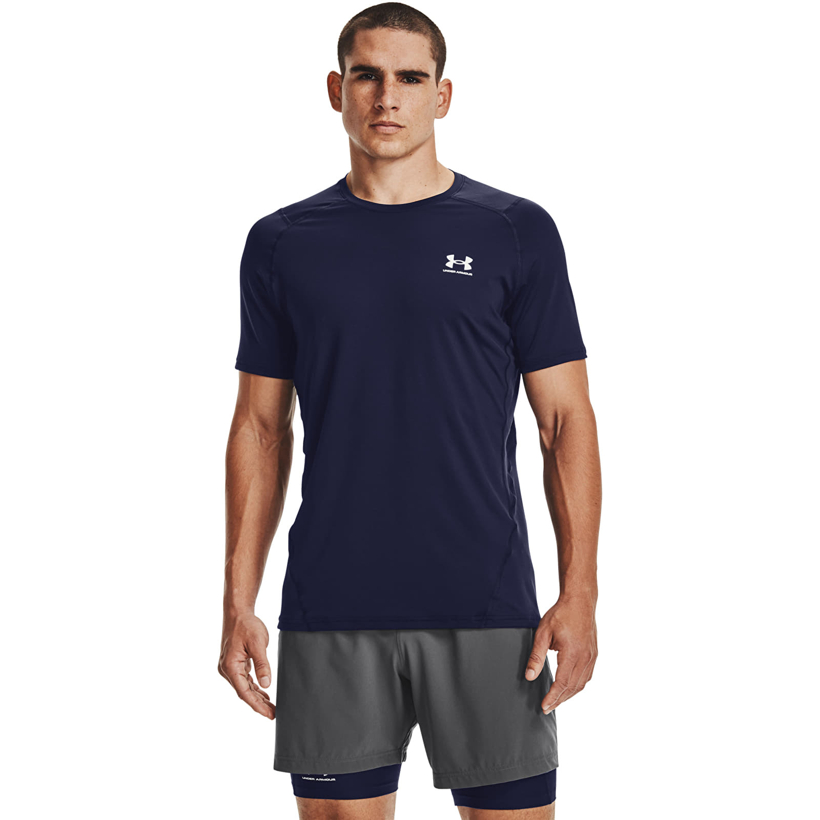 Тениски Under Armour Hg Fitted SS Tee Navy 121912_S