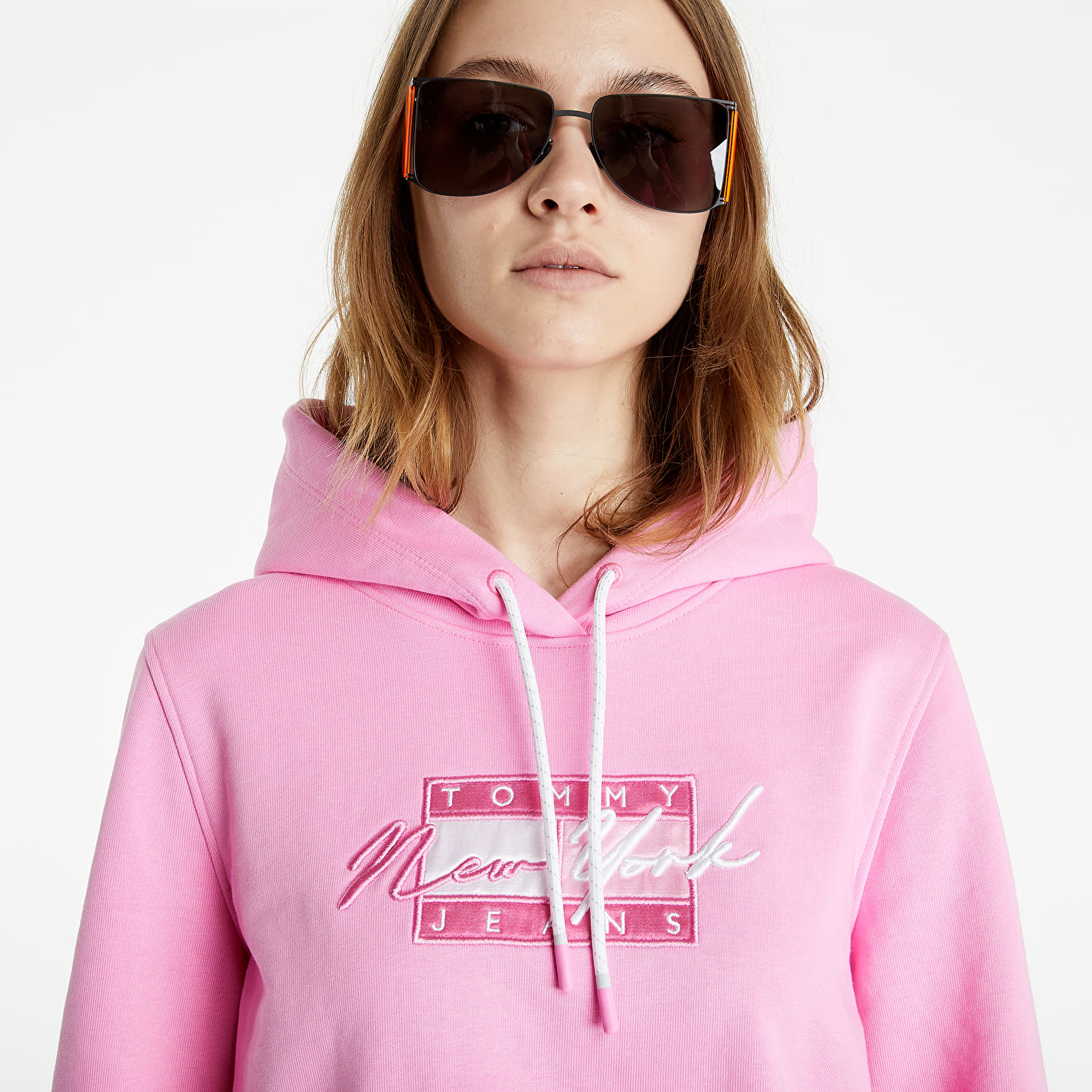 Суичърти Tommy Jeans Cropped Tommy Flag Hoodie Pink Daisy 123751_XS