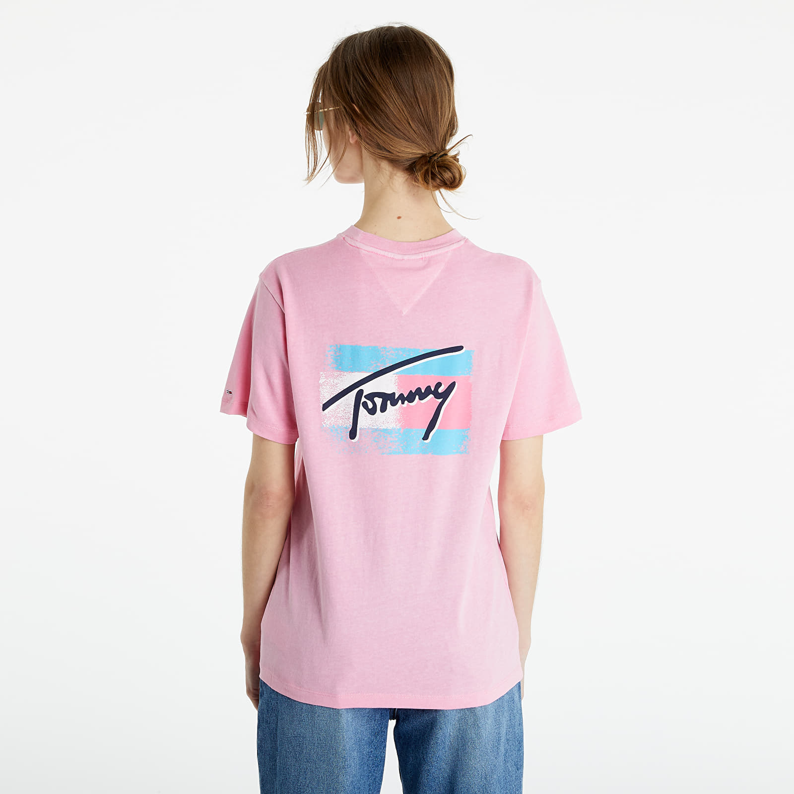 Тениски Tommy Jeans Relaxed Painted Flag Tee Pink Daisy 123835_S