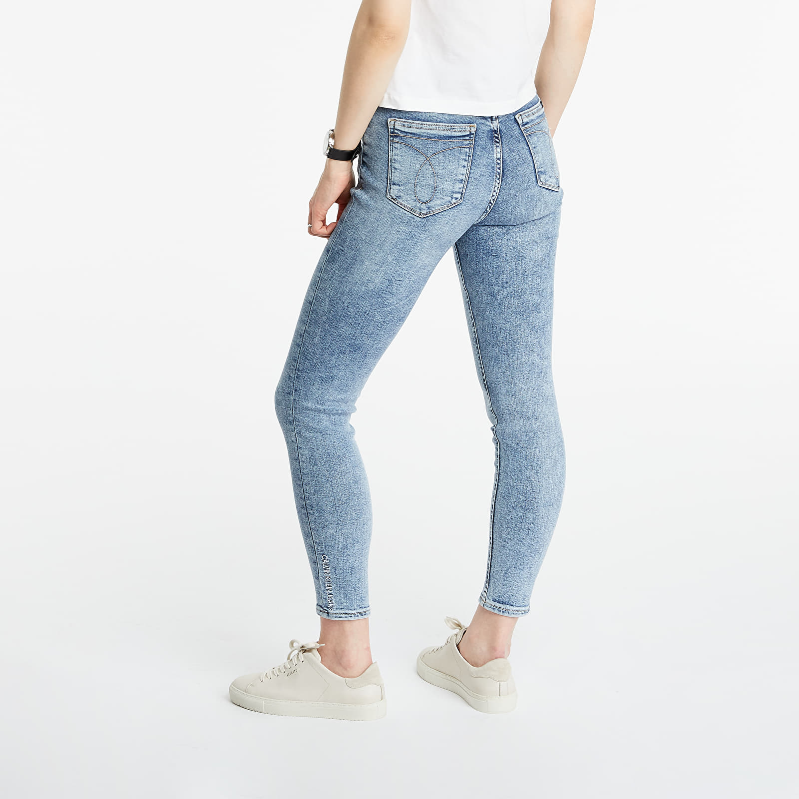 Дънки и панталони Calvin Klein Jeans High Rise Skinny Ankle Pants Denim Light 125140_28