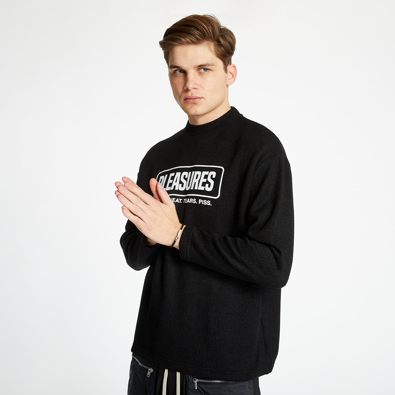Пуловери PLEASURES Fresno Long Sleeve Black 87643_XXL