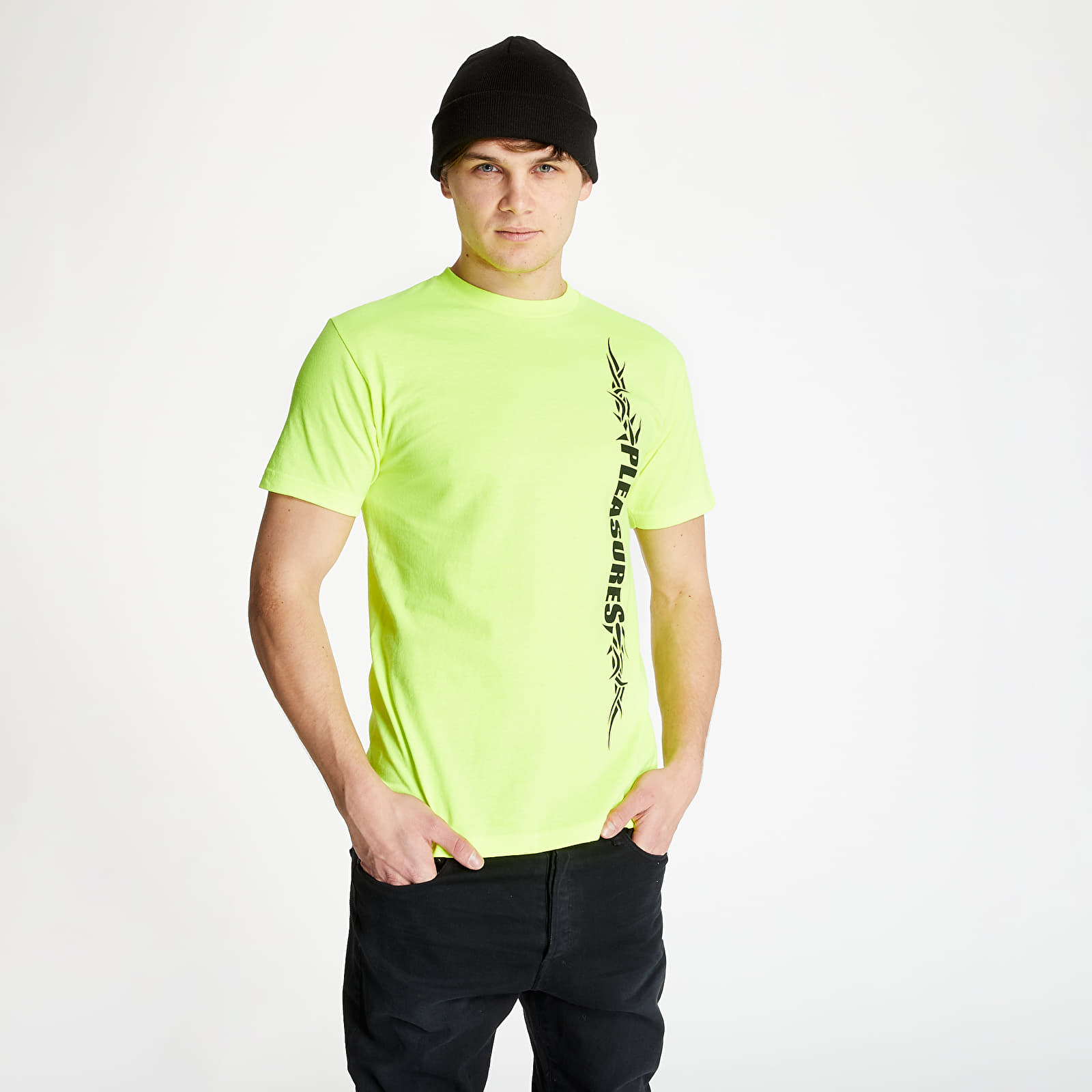 Тениски PLEASURES Razor Logo Tee Safety Green 98935_S