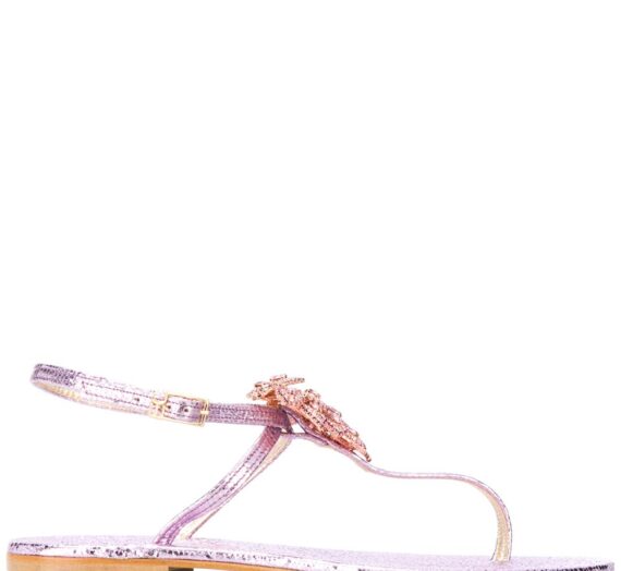 Glitter Leather Thong Sandals дамски обувки Emanuela Caruso 843786485_36