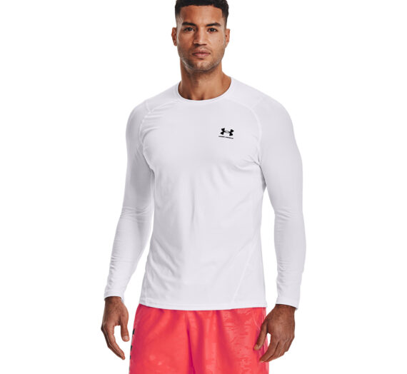 Тениски Under Armour Hg Armour Fitted LS White/ Black 907087