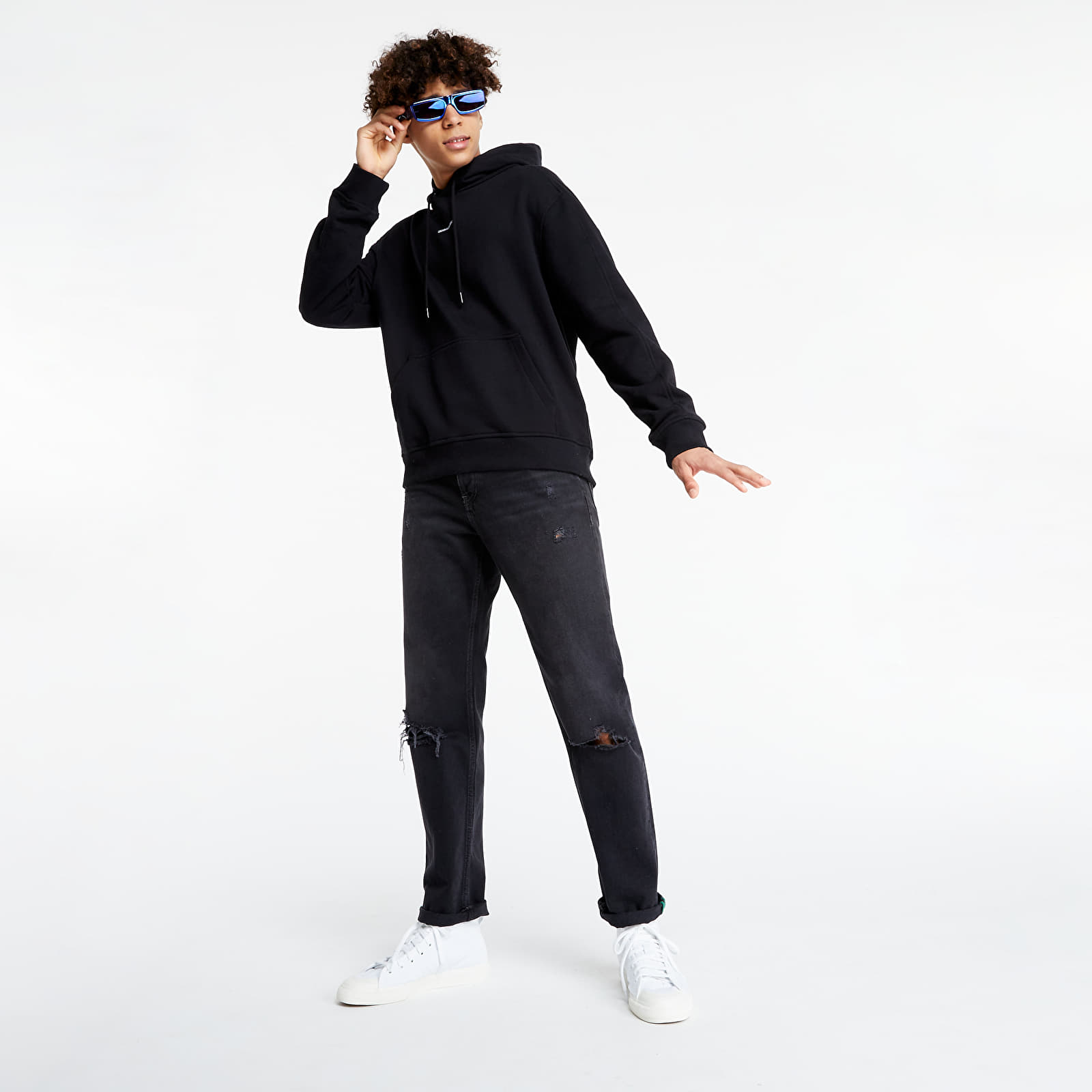 Суичърти Calvin Klein Jeans Micro Branding Hoodie Black 708061