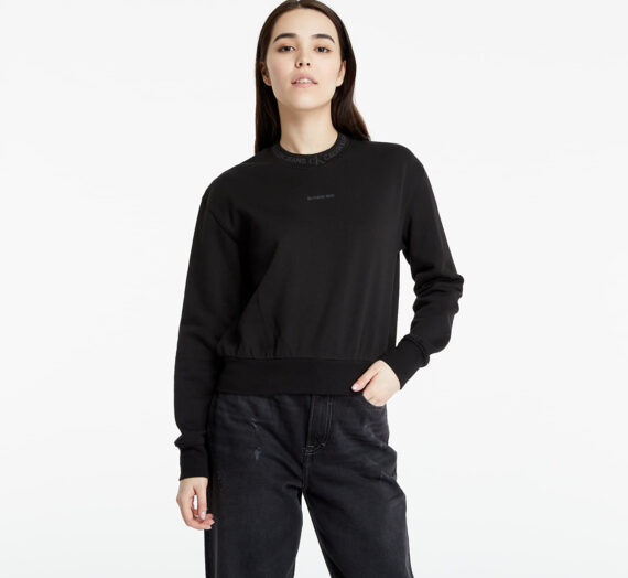 Суичърти Calvin Klein Jeans Organic Cotton Logo Trim Sweatshirt Black 708118