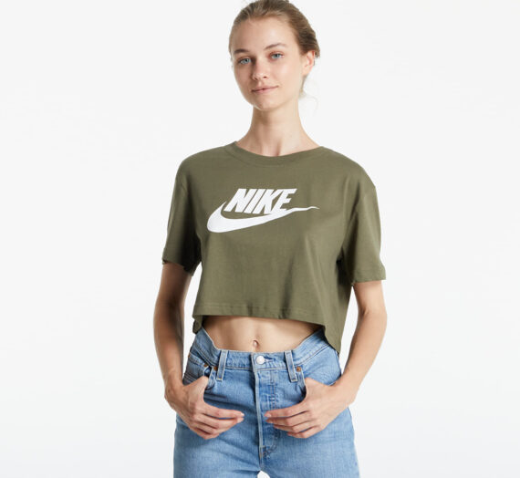 Тениски Nike Sportswear Essential Women’s Cropped T-Shirt Medium Olive/ White 803368