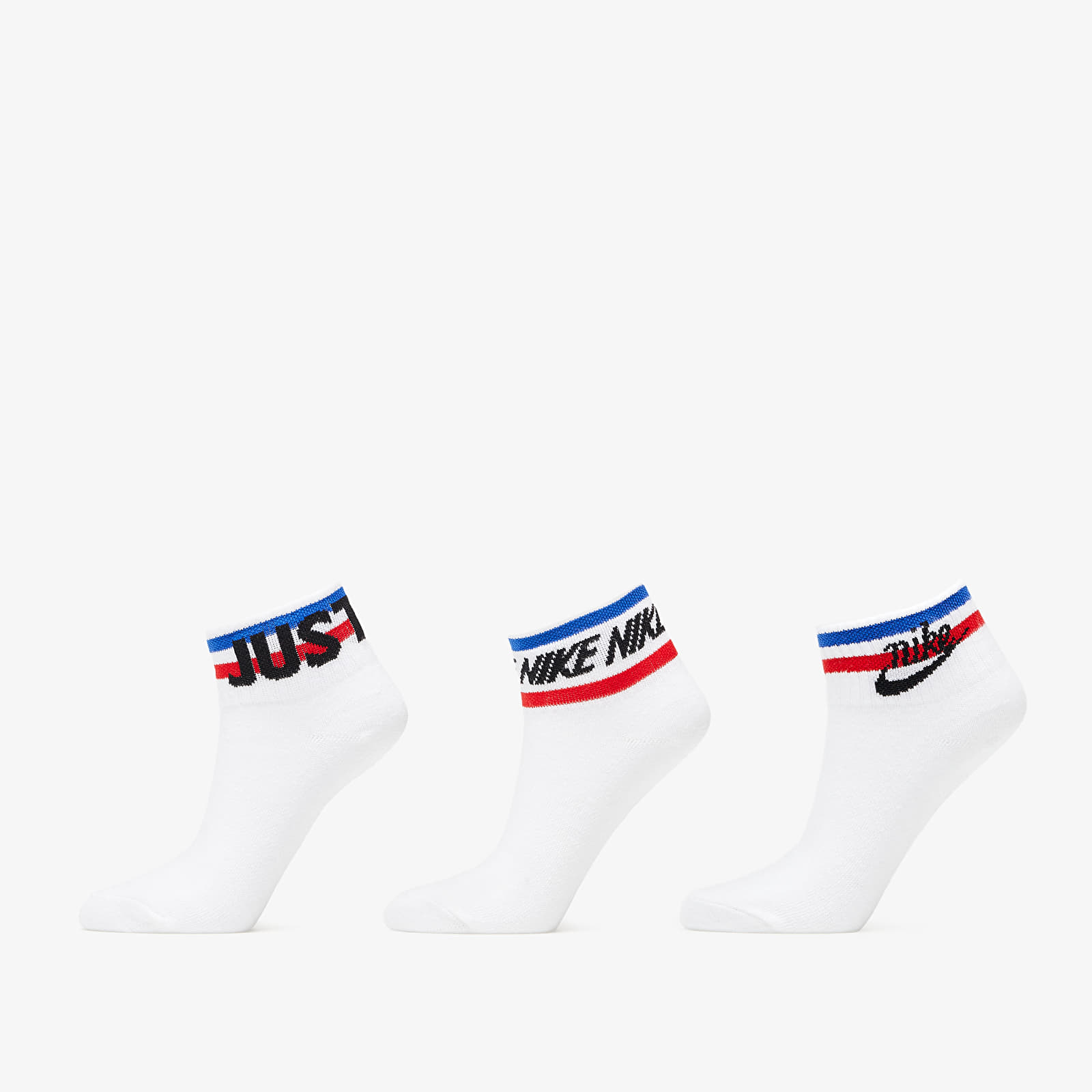 Чорапи до глезена Nike Ankle Socks (3 Pairs) White/ Black/ Game Royal/ University Red 805813