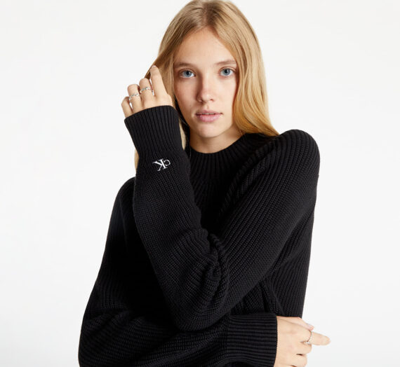 Суичъри и пуловери Calvin Klein Jeans Chevron Premium Cotton Sweater Ck Black 975694