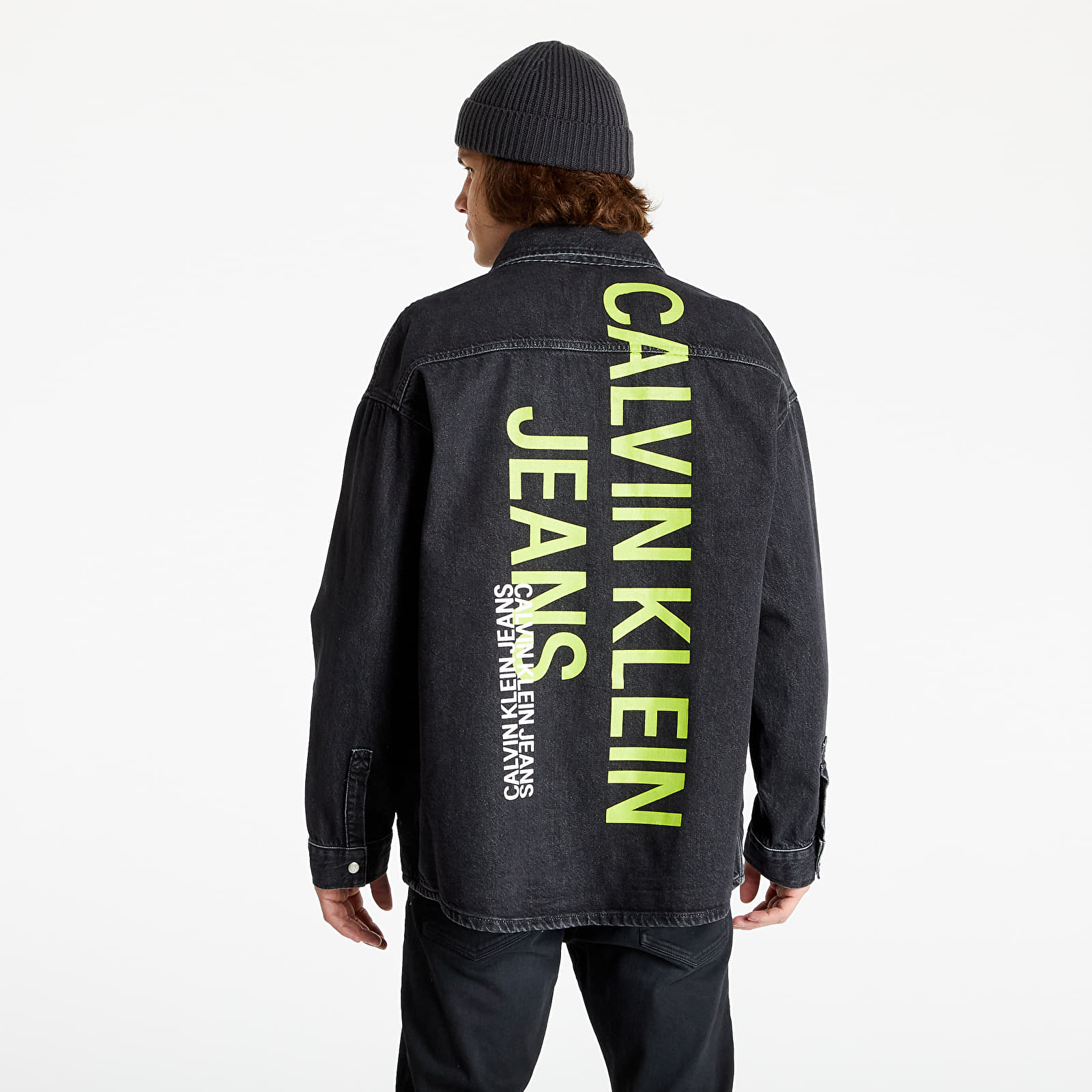 Якета Calvin Klein Jeans Ovrsizd Modern Denim Shirt Jacket Washed Black With Black Cord Collar 977254
