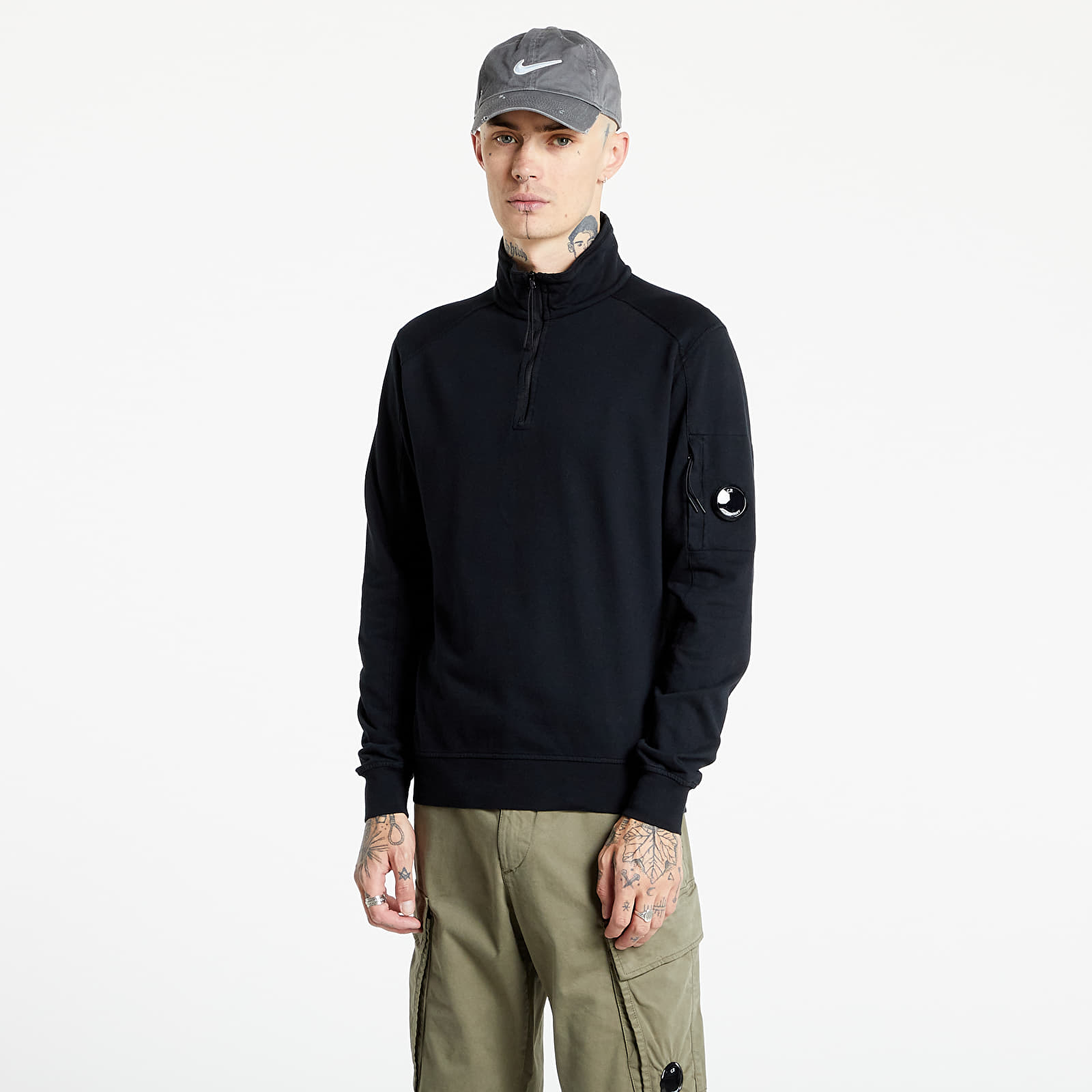 Суичъри и пуловери C.P. Company Light Fleece Polo Collar Sweatshirt Black 988252