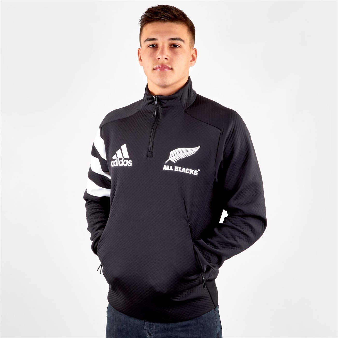 Мъже  Мъжко облекло  Суичъри  Суичъри с цип Adidas New Zealand All Blacks Half Zip Pullover Mens 1217592-6822736