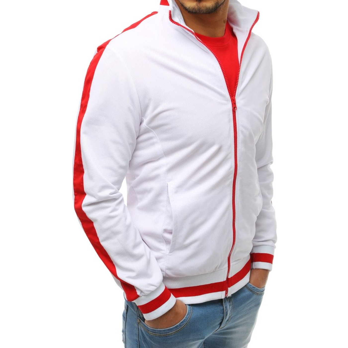 Мъже  Мъжко облекло  Суичъри  Суичъри с цип Men’s white zip sweatshirt BX3915 1360206-7446696