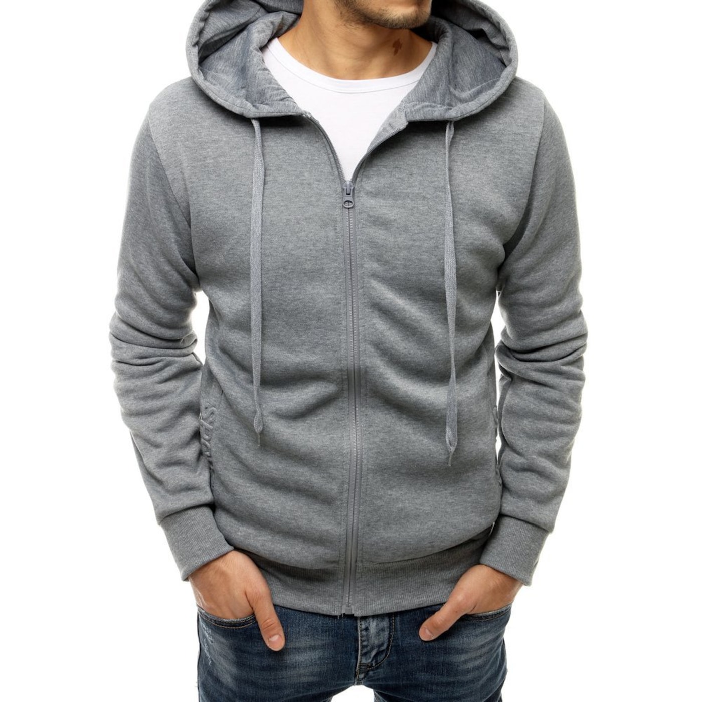 Мъже  Мъжко облекло  Суичъри  Суичъри с цип Men’s zipped hoodie light gray BX4884 1437762-7790372