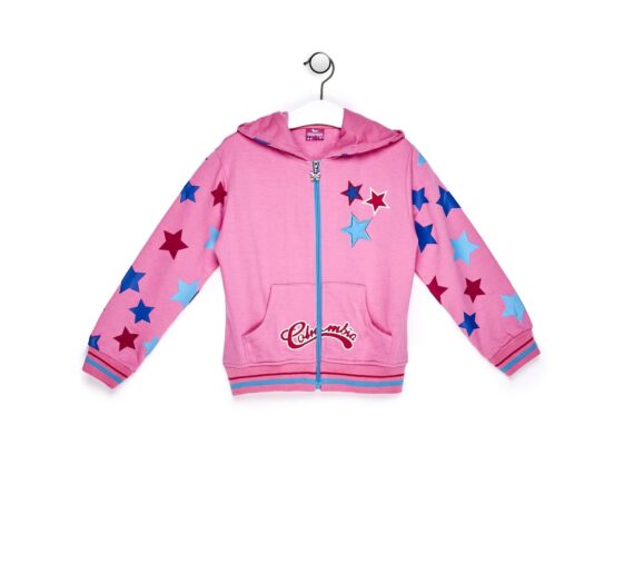 Деца  Облекло за момичета  Суичъри  Суичъри с цип Light pink sweatshirt for a girl with stars 1465210-7830276