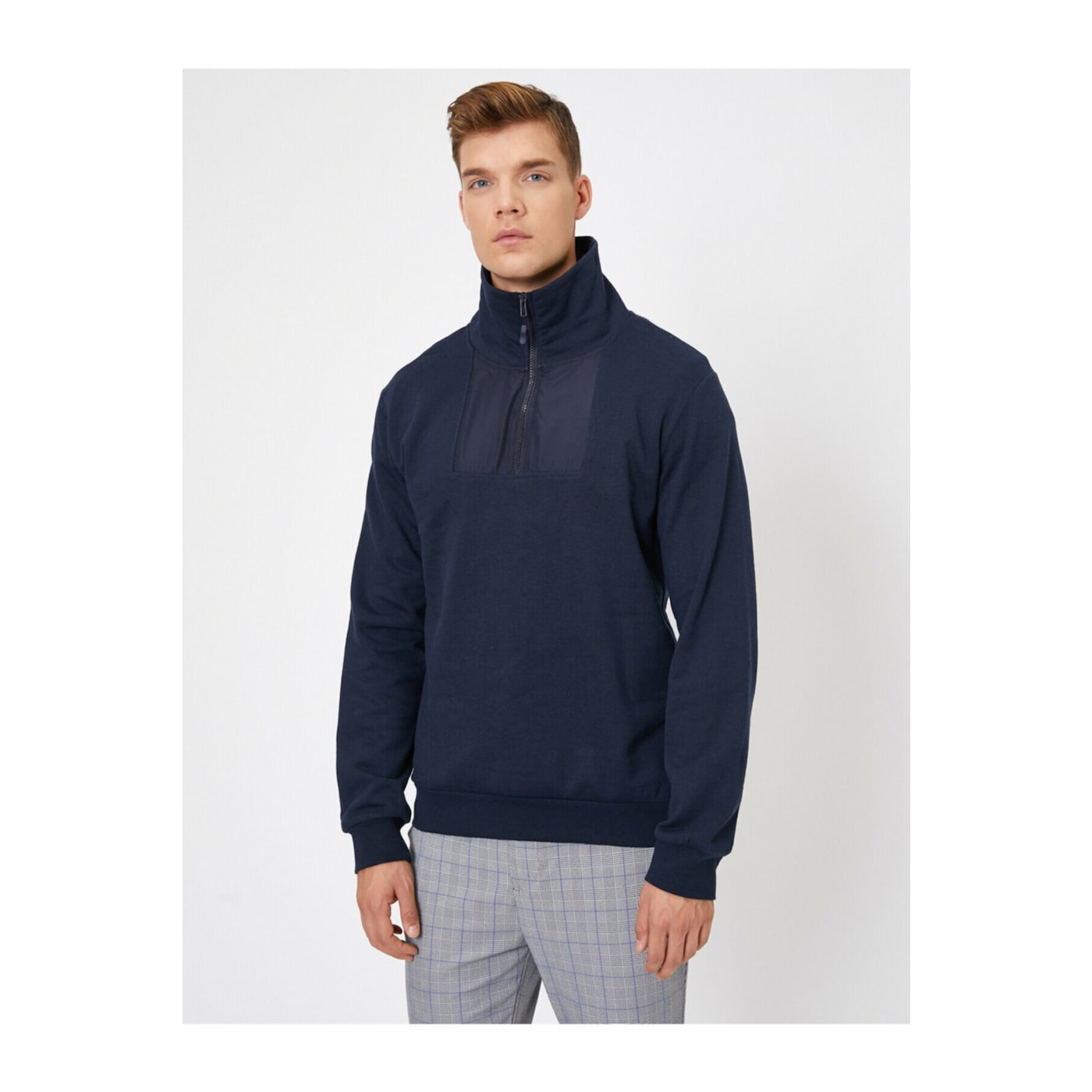Мъже  Мъжко облекло  Суичъри  Суичъри с цип Koton Men’s Navy Blue Zipper Detailed Sweatshirt 1668702-8539427