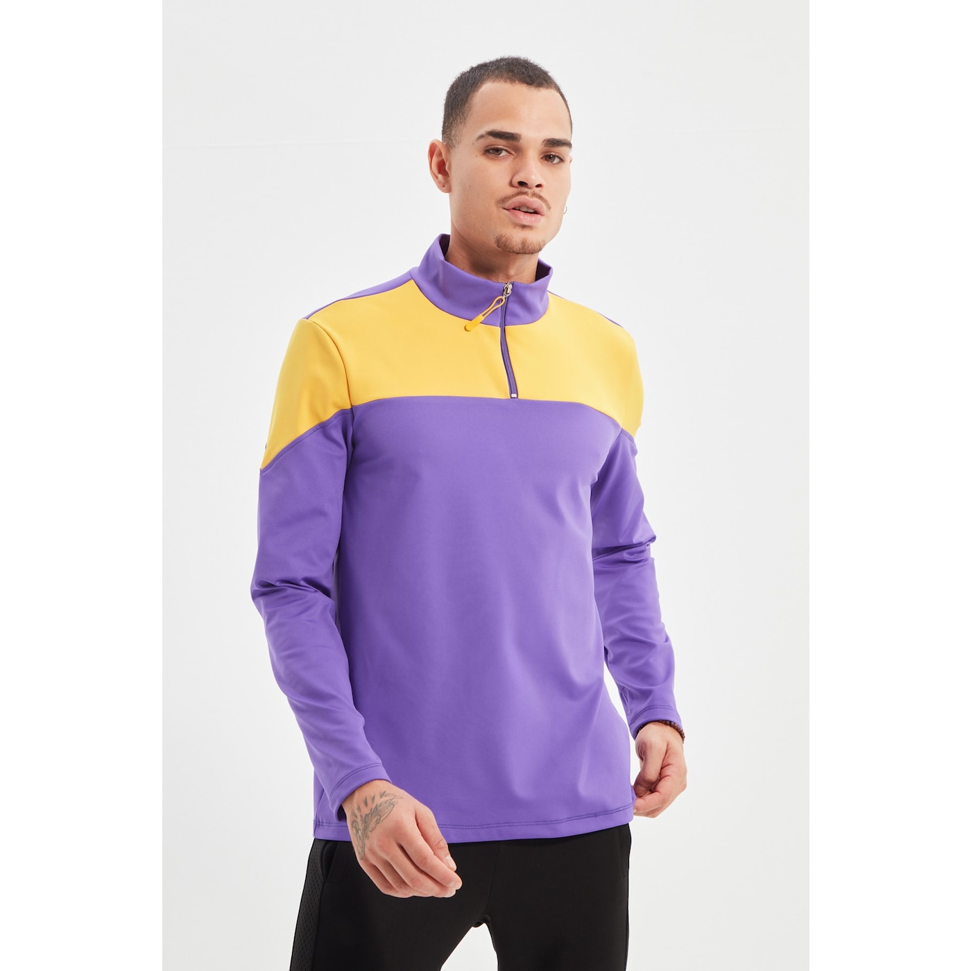 Мъже  Мъжко облекло  Суичъри  Суичъри с цип Trendyol Purple Men’s Slim Fit Sweatshirt 1674792-8561358