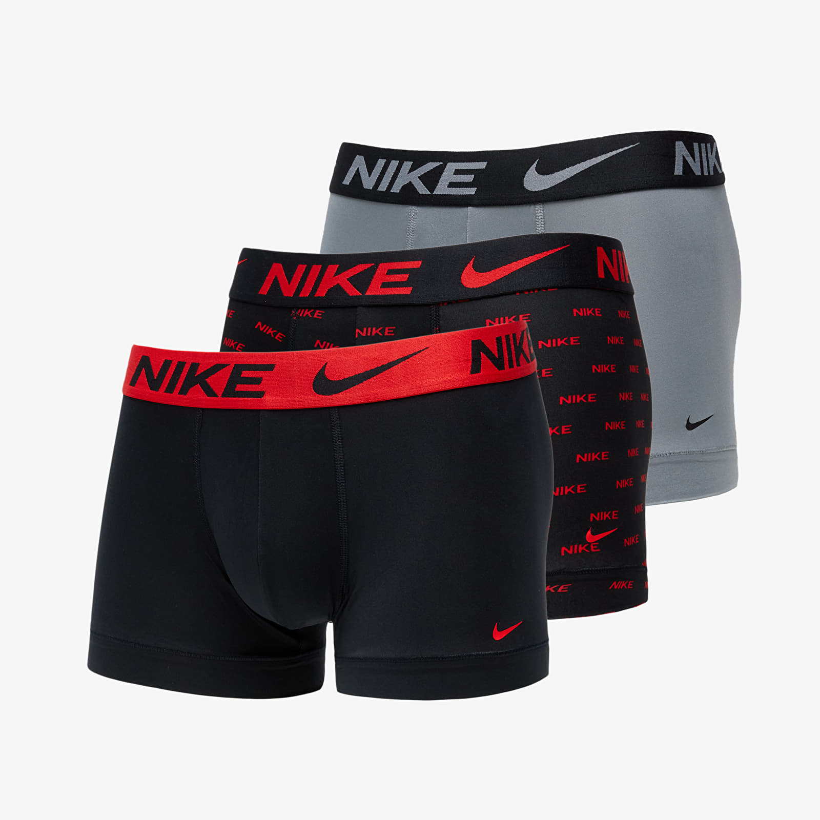 Боксерки Nike Trunks 3 Pack Red Logo Print/ Cool Grey/ Black 752047