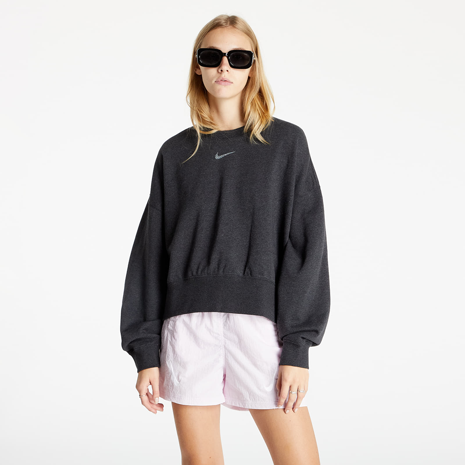 Суичъри и пуловери Nike Sportswear Women’s Fleece Crew Black Heather/ White 812581