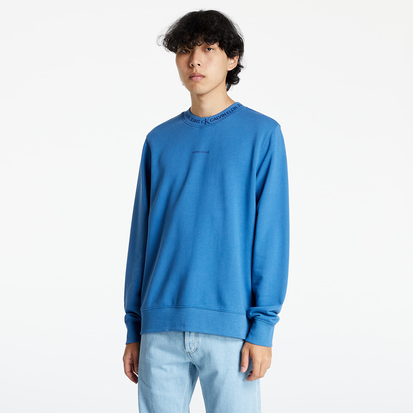 Суичъри и пуловери Calvin Klein Jeans Logo Jacquard Crew Neck Antique Blue 976561