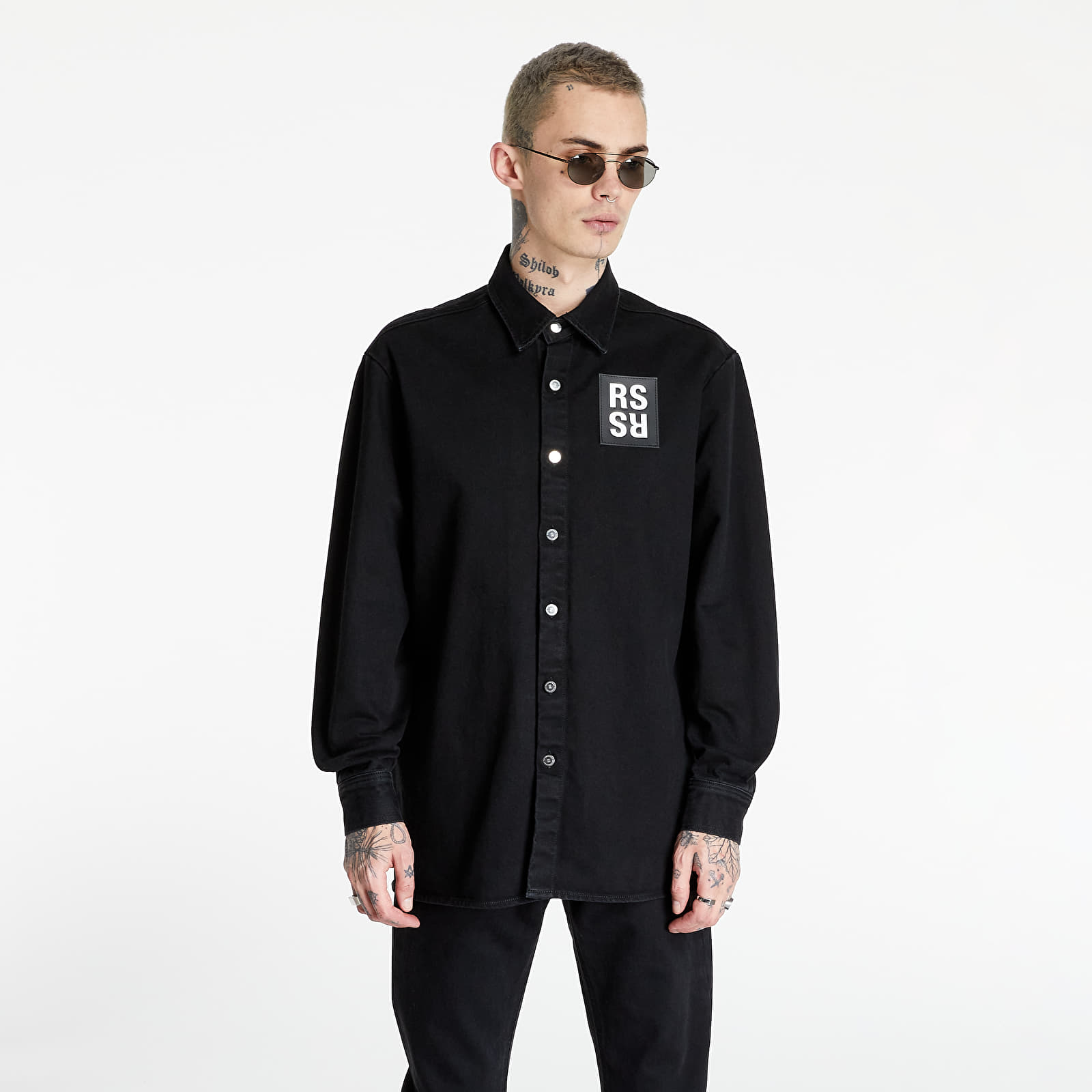 Ризи RAF SIMONS Straight Fit Denim Shirt Black 676462