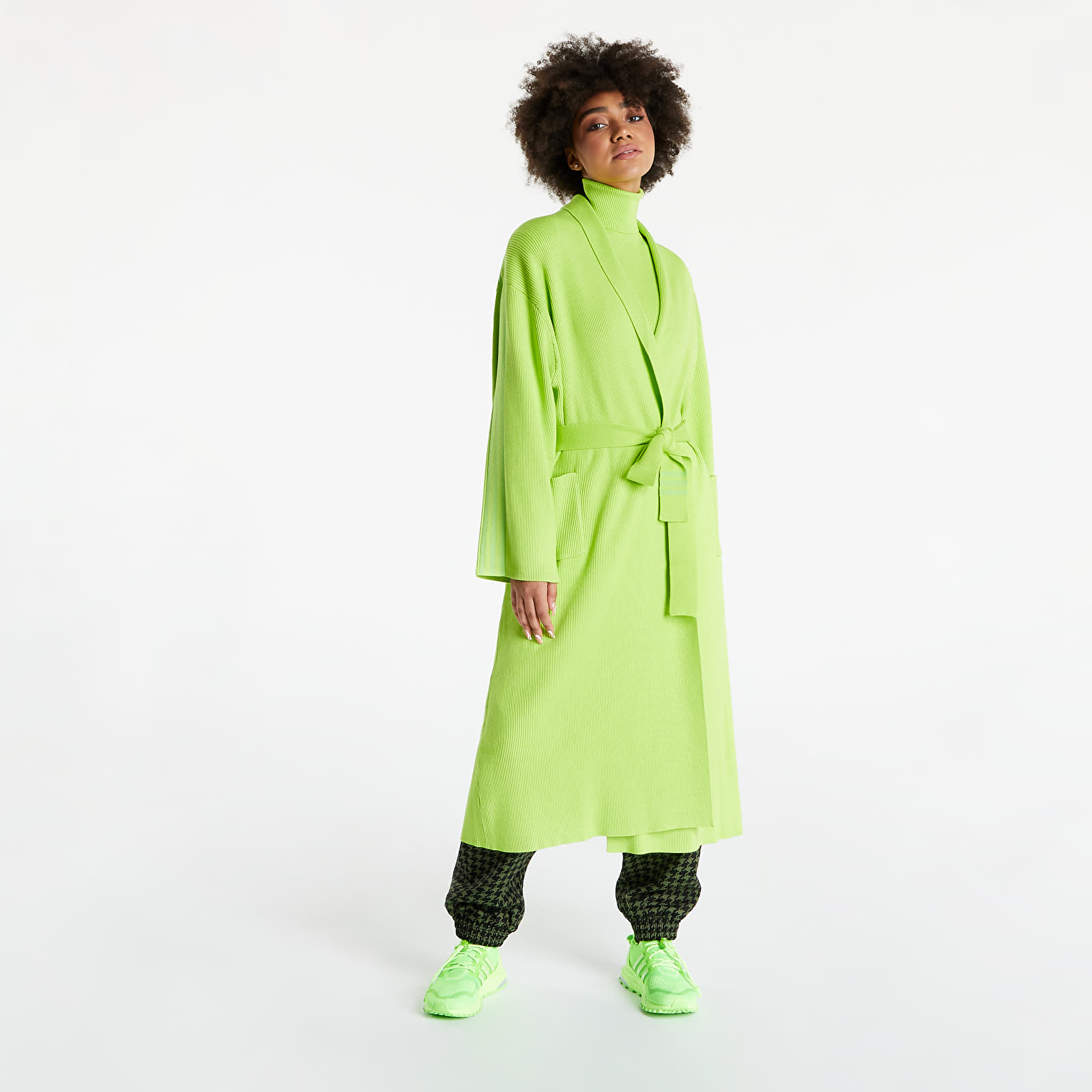 Якета и палта adidas x Ivy Park Knit Rib Robe Semi Solar Slime 1204624