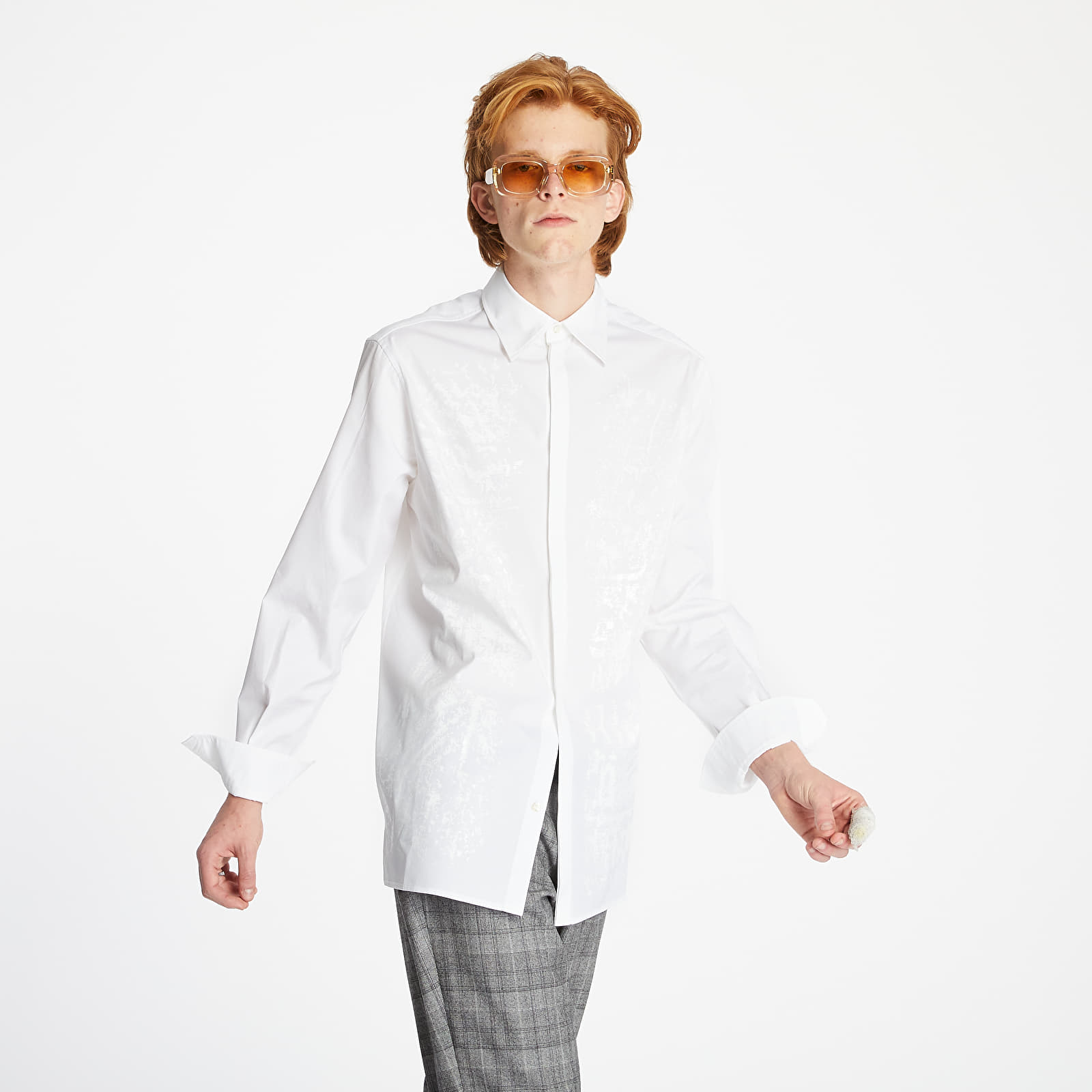 Ризи A-COLD-WALL* Erosion Print Long Sleeve Shirt White 497002