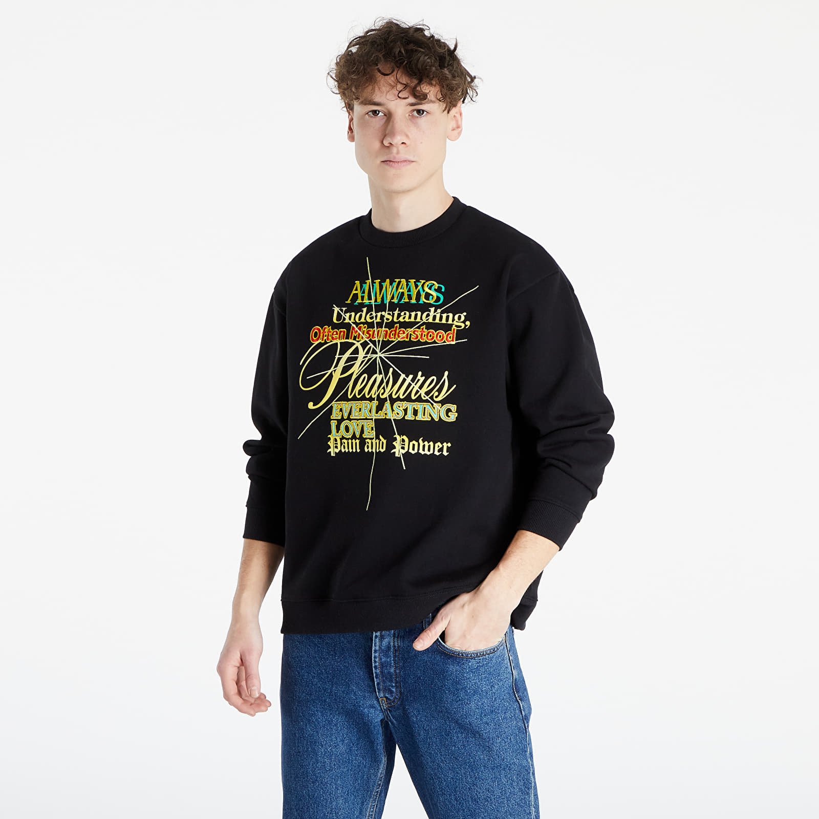 Суичъри и пуловери PLEASURES Faith Crewneck Sweatshirt Black 1249594