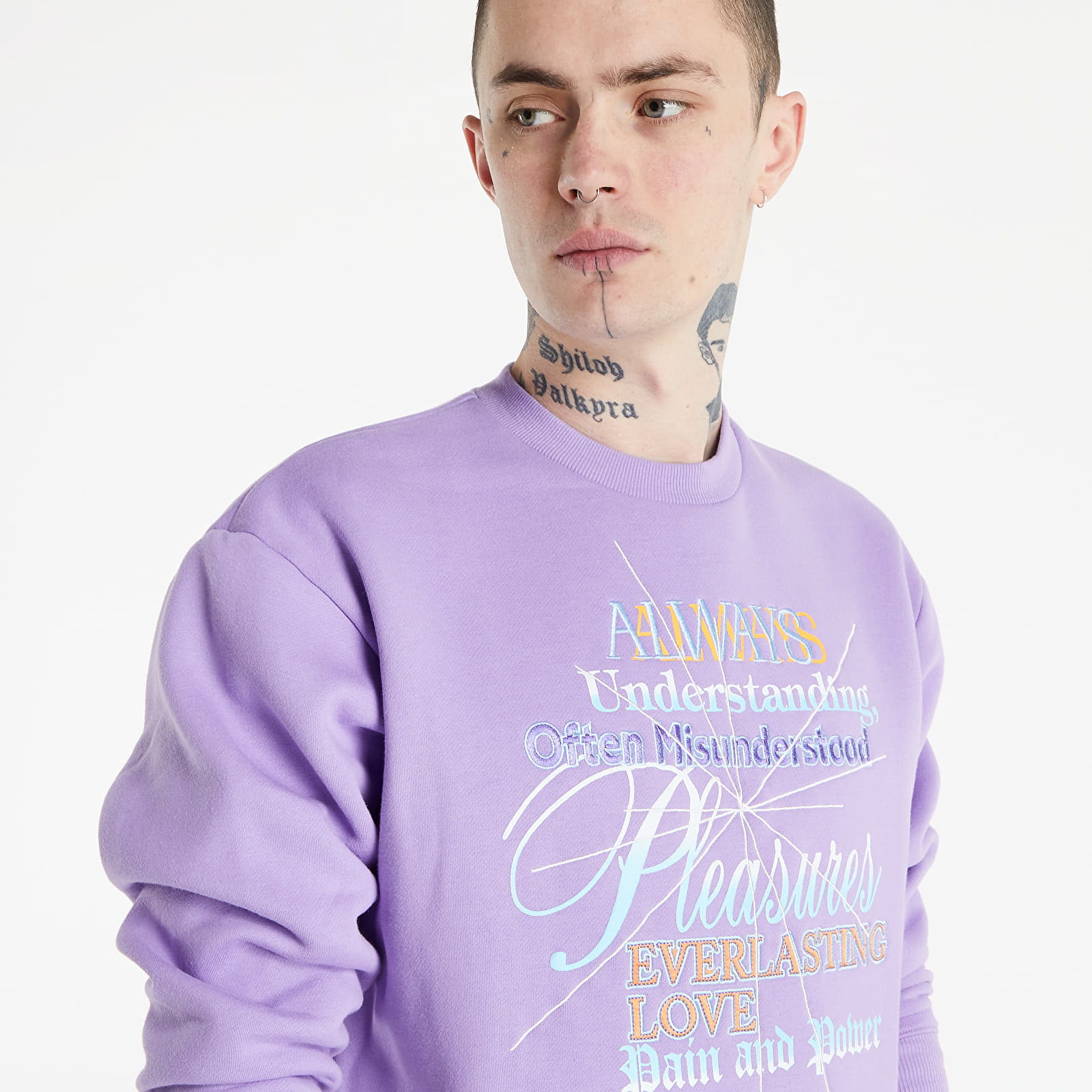 Суичъри и пуловери PLEASURES Faith Crewneck Sweatshirt Purple 1249606