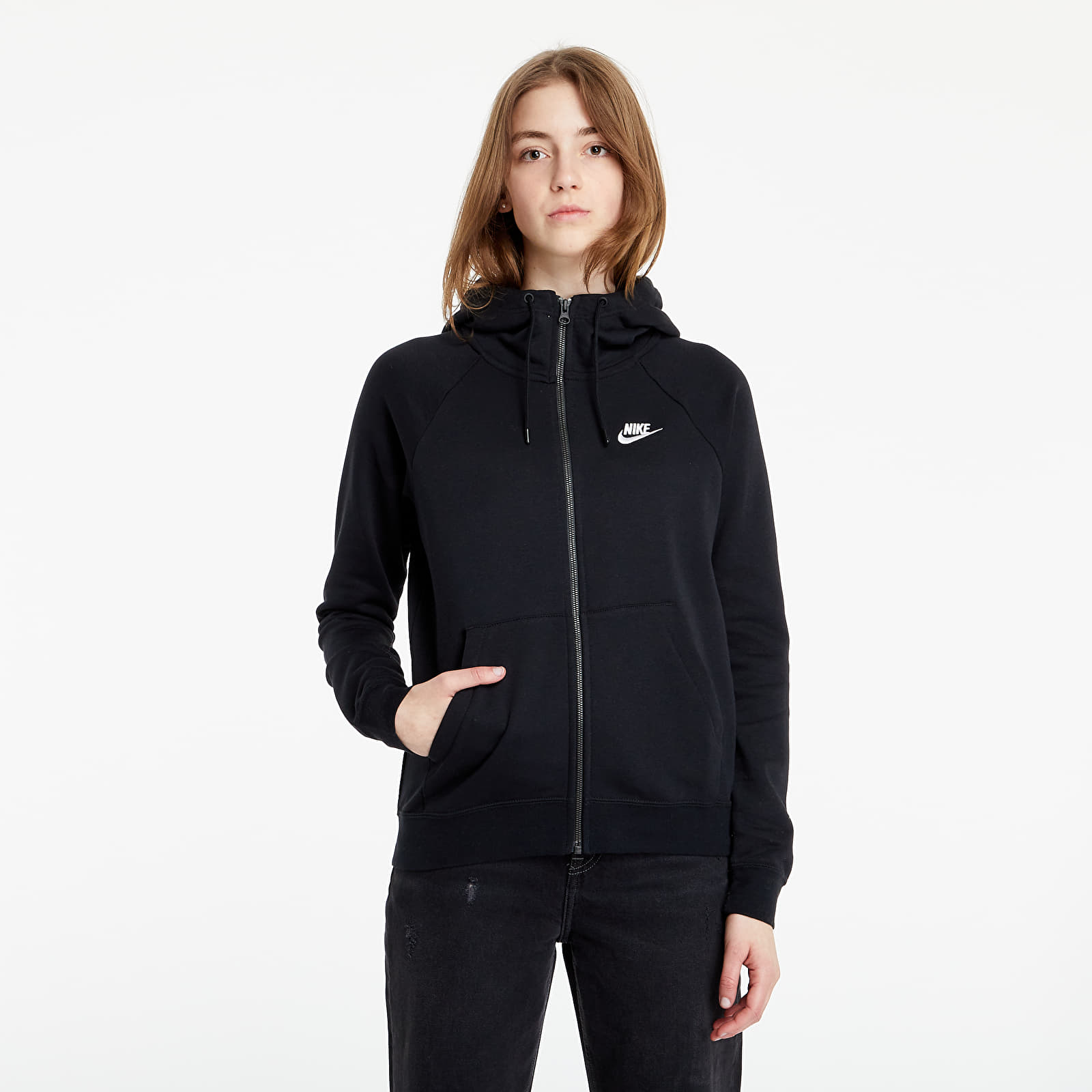 Суичъри и пуловери Nike Sportswear W Essential Full-Zip Fleece Hoodie Black/ White 722347