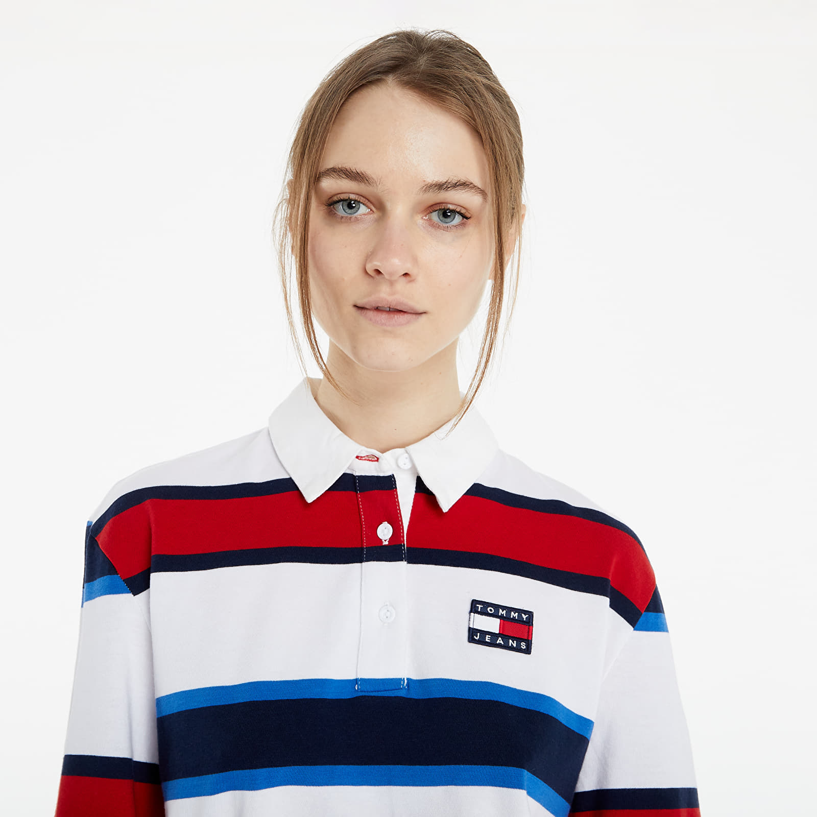 Тениски Tommy Jeans Striped Rugby Polo Long Sleeve TEE White 745795
