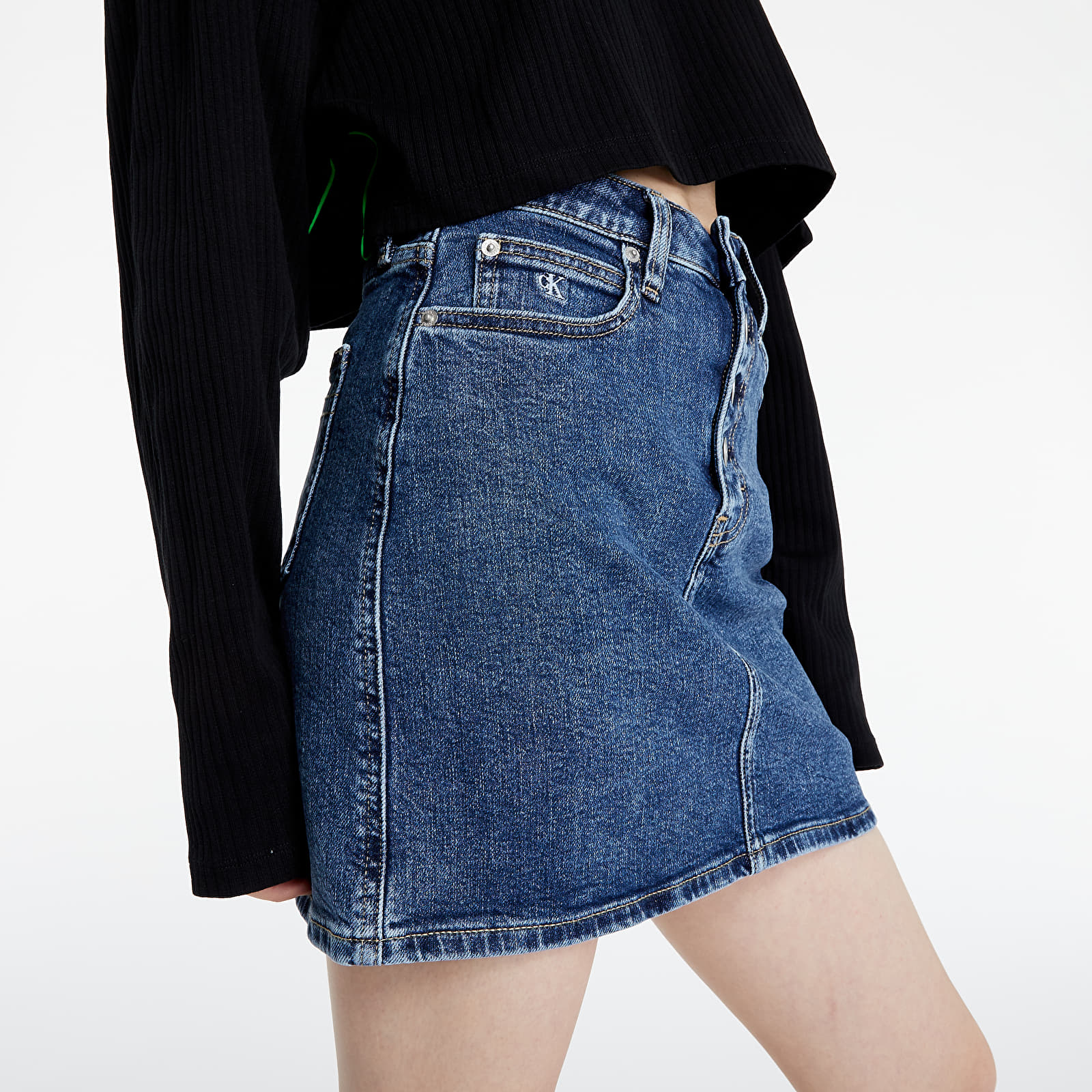 Поли Calvin Klein Jeans High Rise Denim Mini Skirt Denim Dark 751027