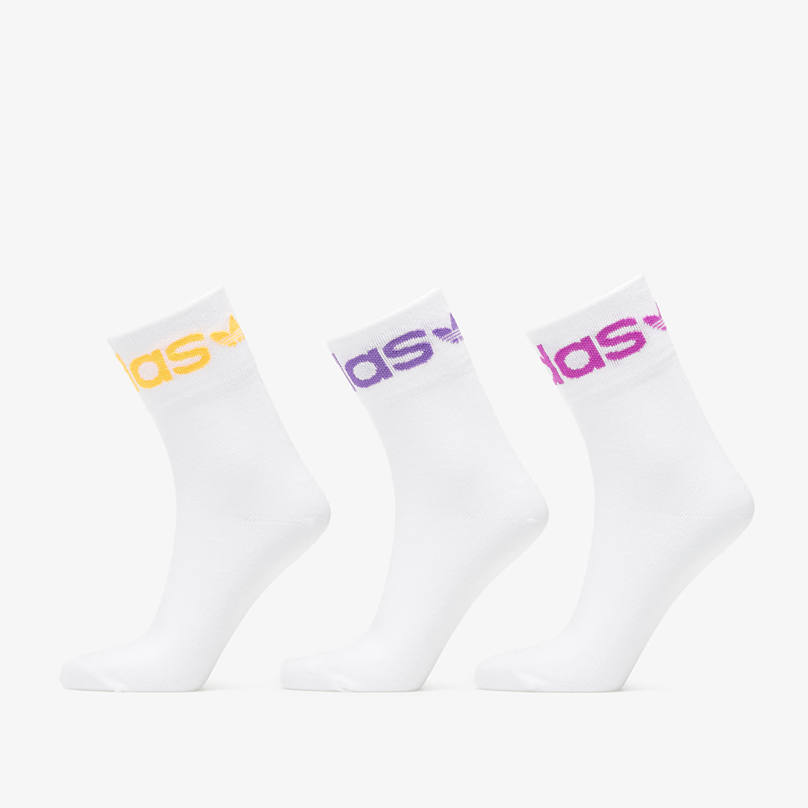 Чорапи adidas Fold Cuff Crew 3-Pack White/ Vivid Pink/ Active Purple 790666