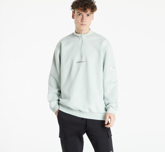 Суичъри и пуловери adidas Trefoil Linear Quaterzip Sweatshirt Hazy Green 859576