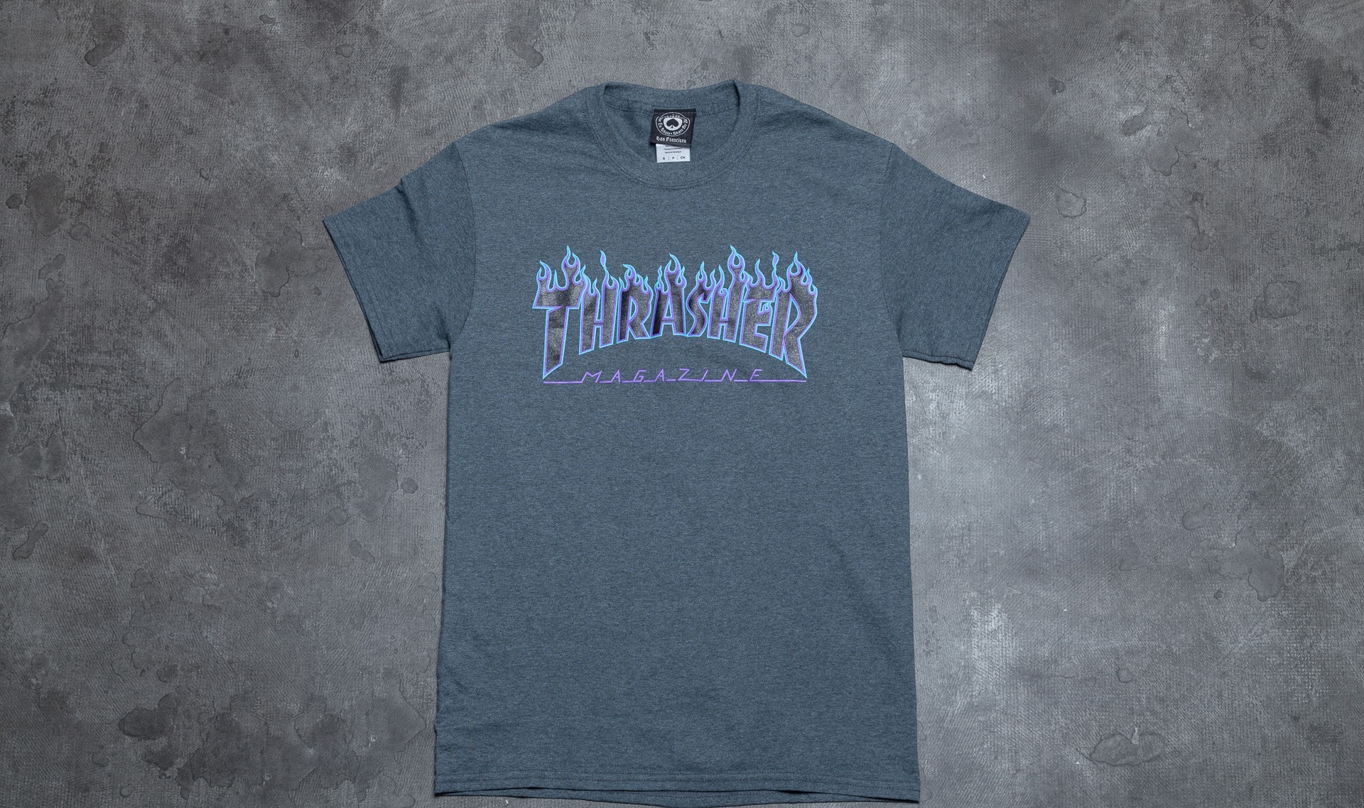 Тениски и ризи Thrasher Flame Logo T-Shirt Dark Heather 62852