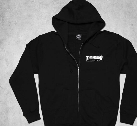 Суичъри и пуловери Thrasher Magazine Logo Zip Hood Black 72358
