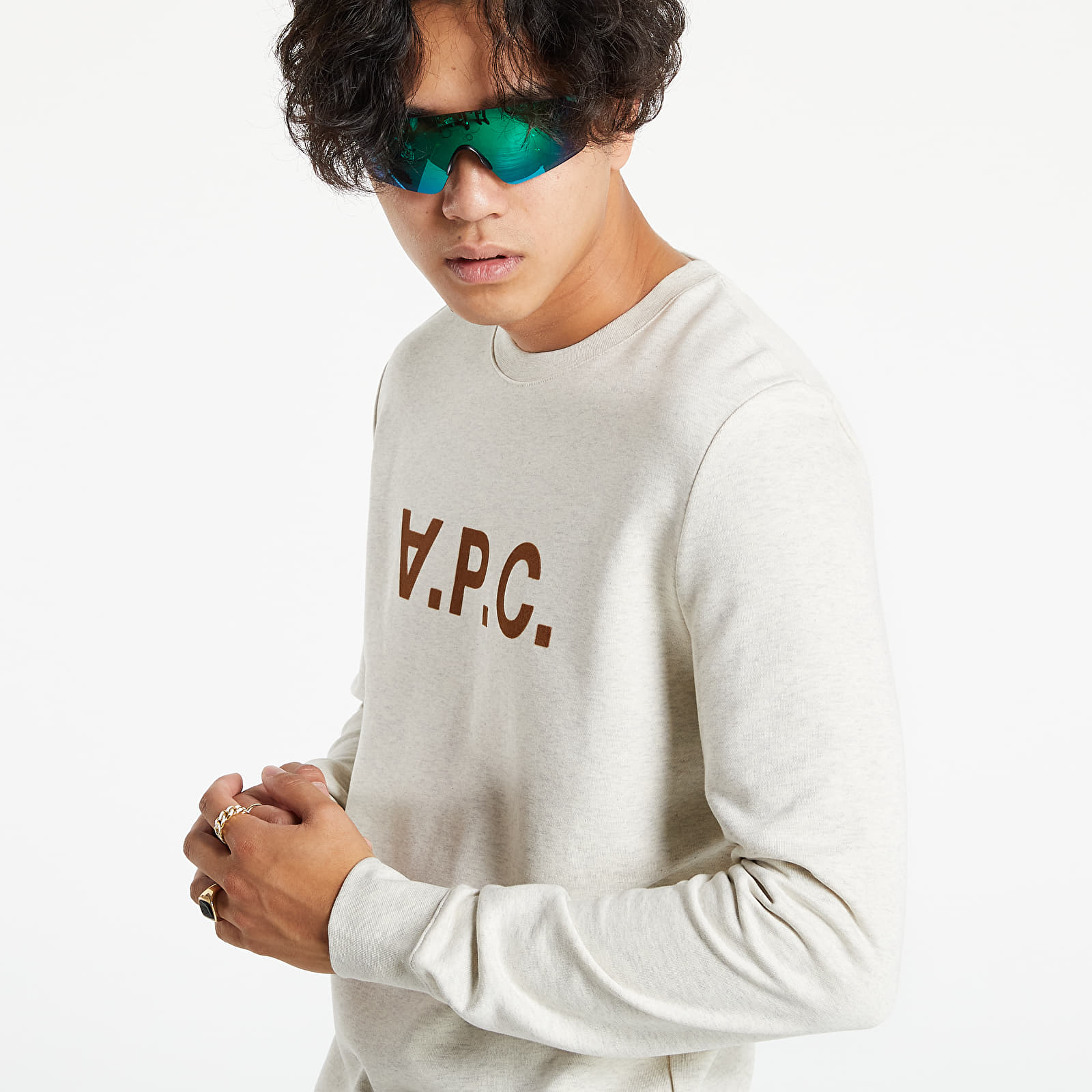 Суичъри и пуловери A.P.C. Vpc Logo Print Sweatshirt Beige 964129