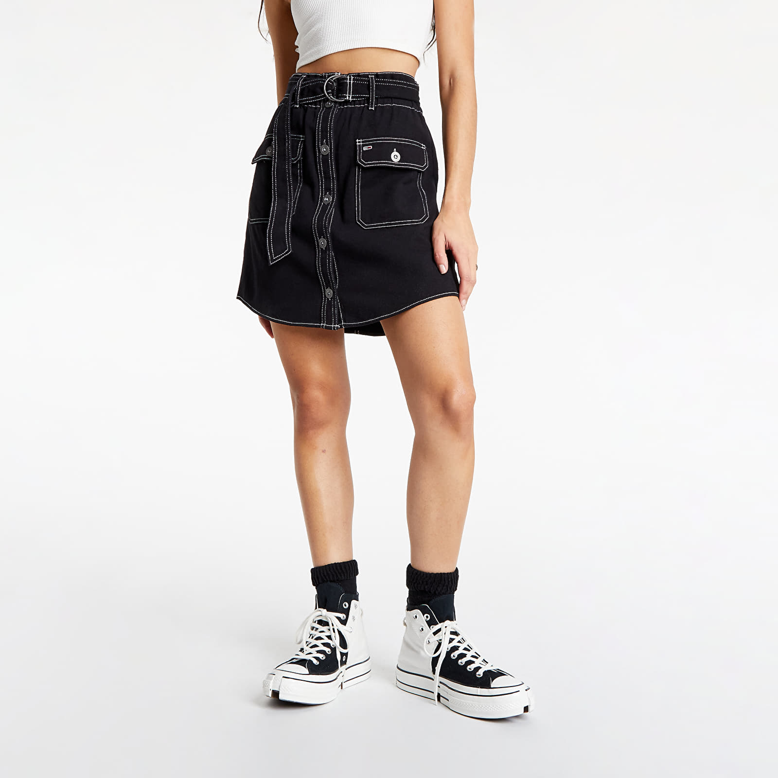 Поли Tommy Jeans Contrast St Long Mini Skirt Black 975385