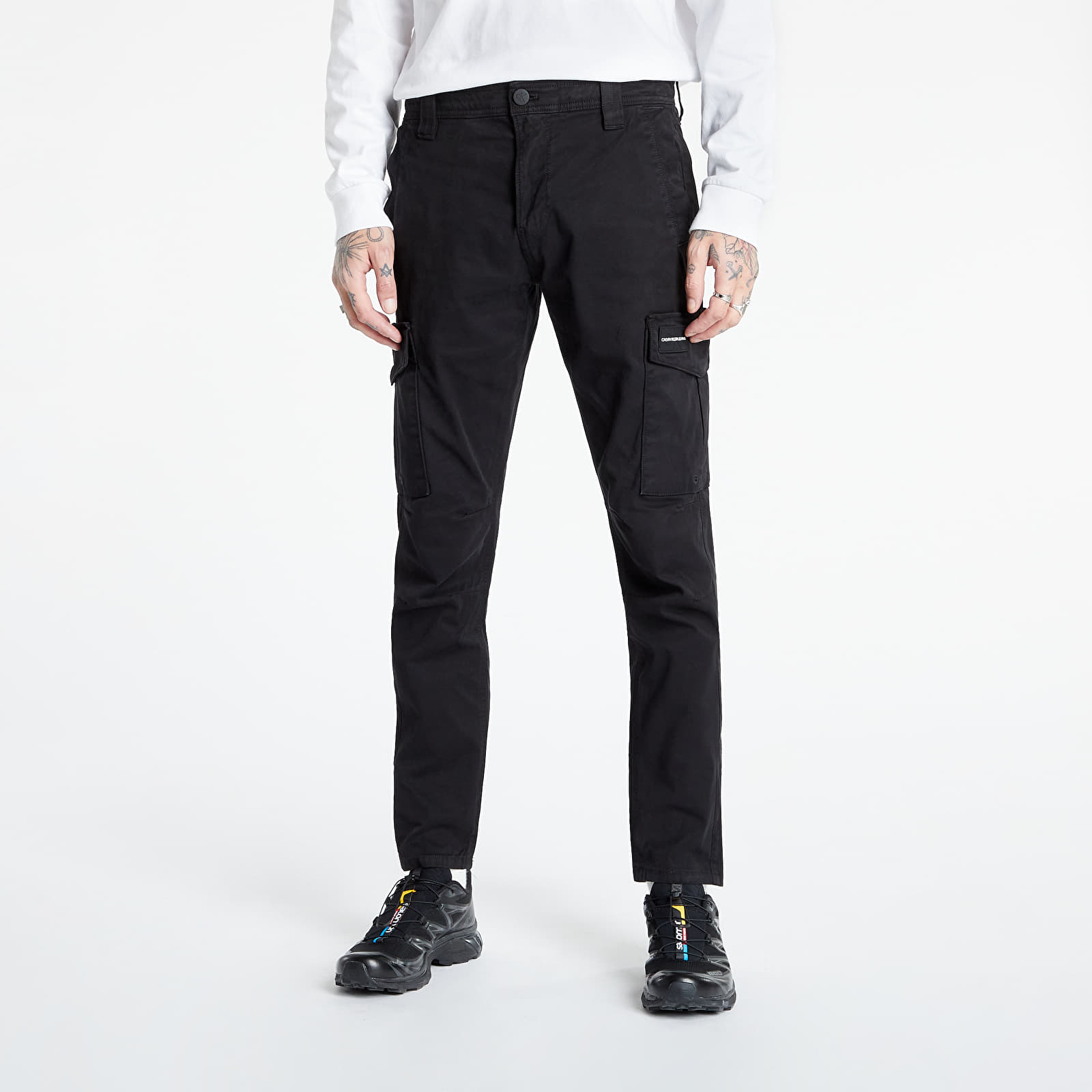Дънки и панталони Calvin Klein Jeans Skinny Washed Cargo Pants Ck Black 976906