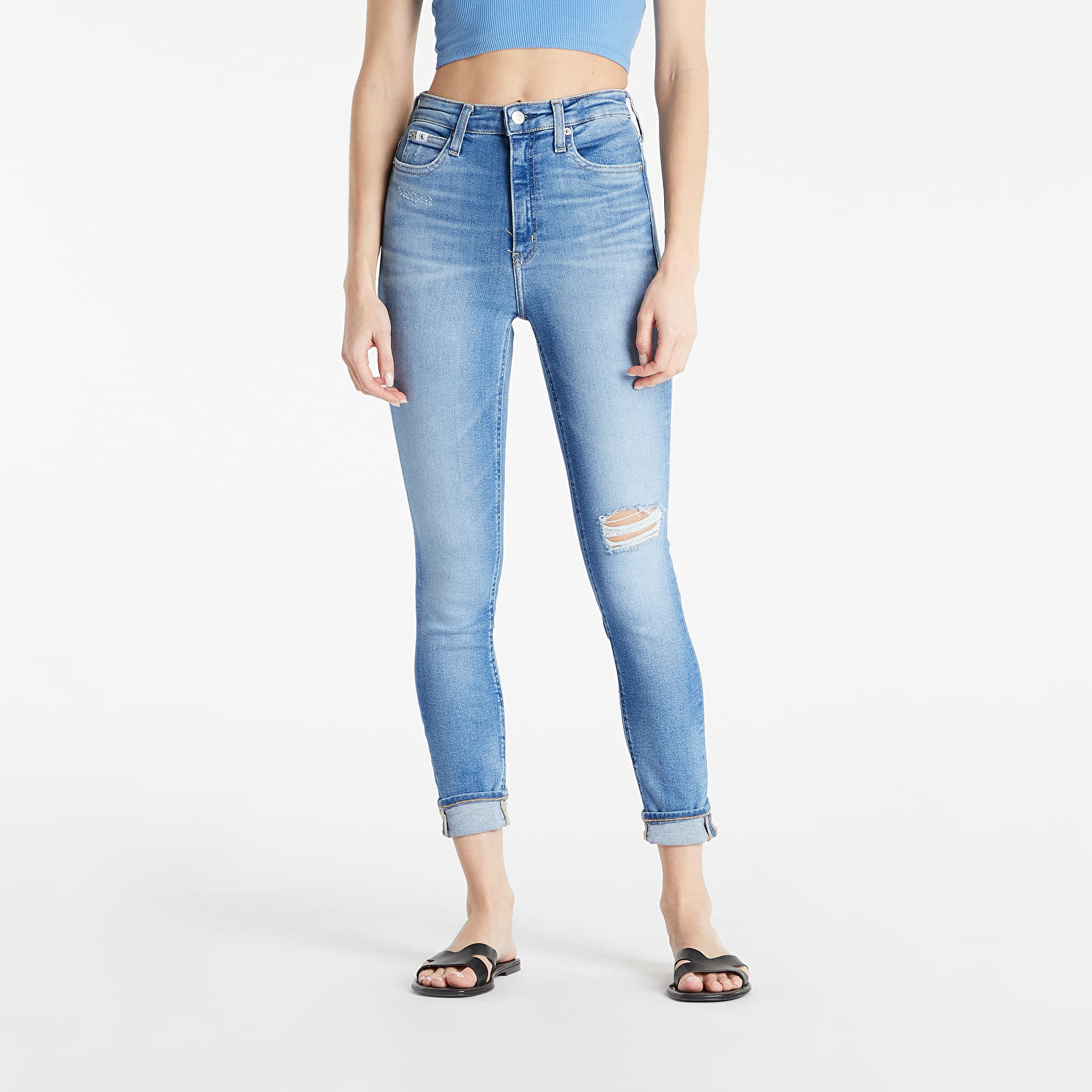 Дънки и панталони Calvin Klein Jeans High Rise Skinny Ankle Denim Medium 990796