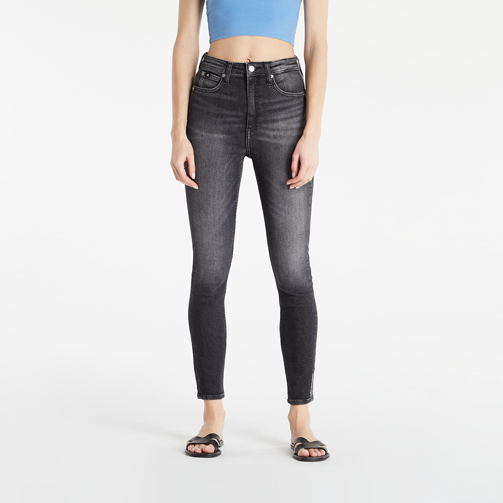 Дънки и панталони Calvin Klein Jeans High Rise Skinny Ankle Denim Black 990838