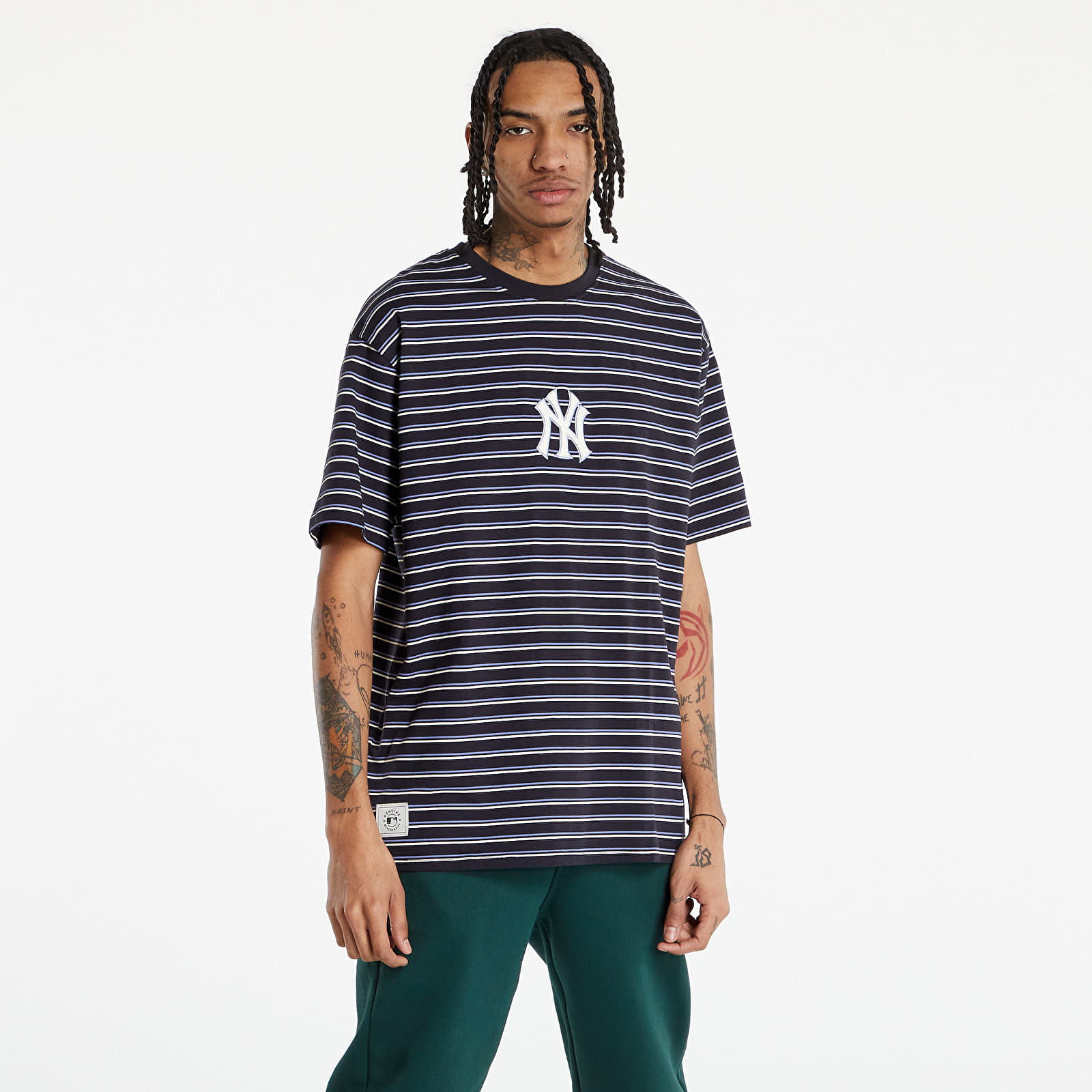 Тениски New Era Mlb Heritage New York Yankees Stripe Oversized T-Shirt Navy 1146862