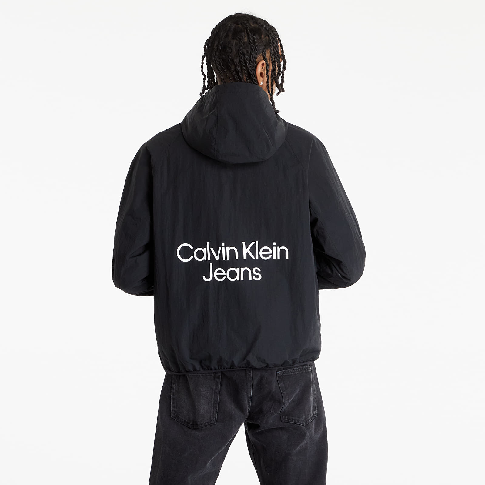 Треньорски якета Calvin Klein Jeans Stacked Logo Windbreaker Ck Black 989413