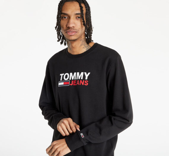 Суичъри и пуловери Tommy Jeans Corp Logo Crewneck Black 991732